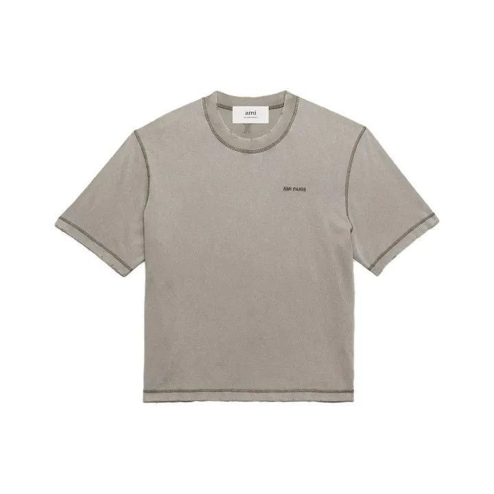 AMI Ami Paris Logo Embroidered Crew Neck T-Shirt -2507 Size US S / EU 44-46 / 1 - 1 Thumbnail