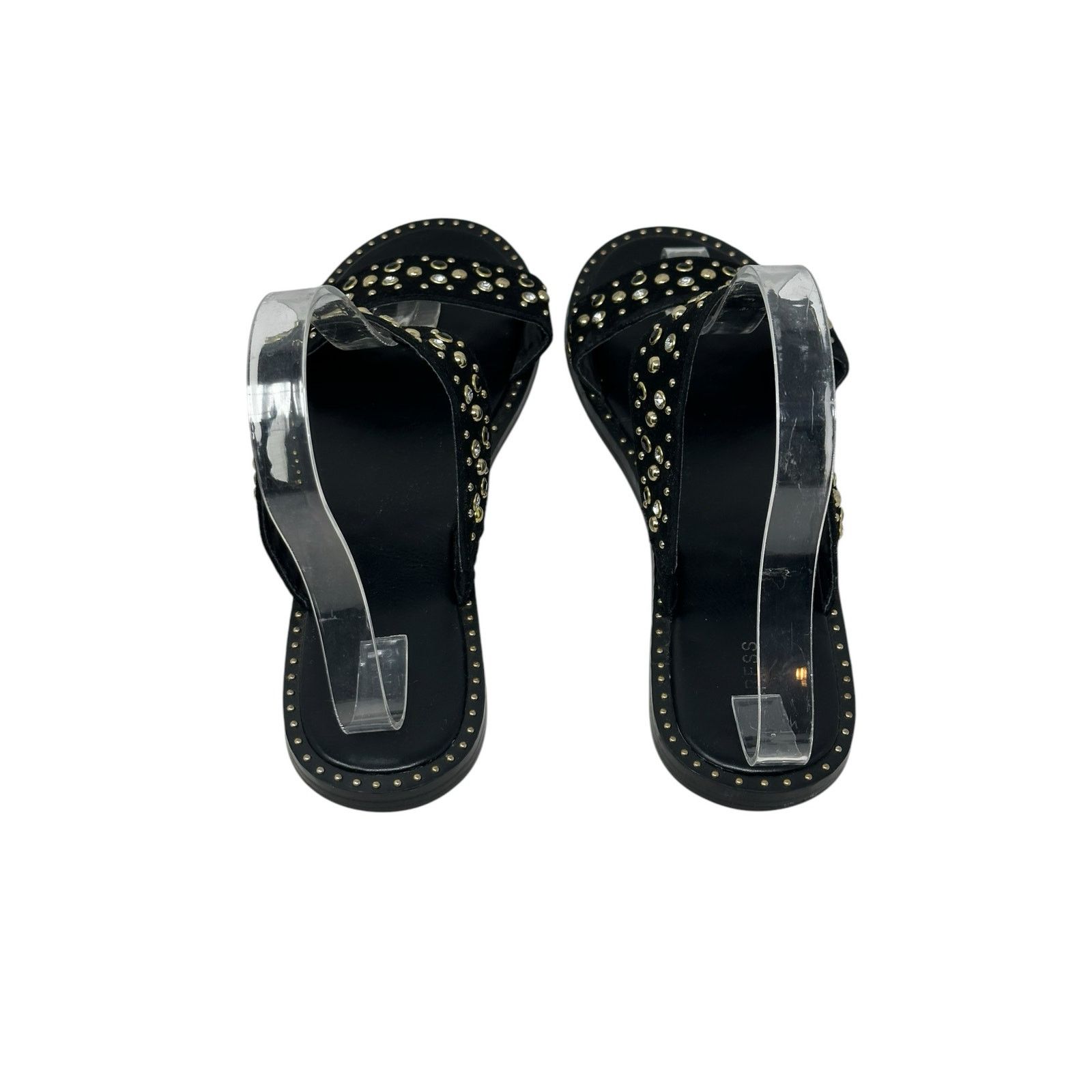 Express Express black faux suede studded flat sandals size 10 Size US 10 / IT 40 - 9 Thumbnail