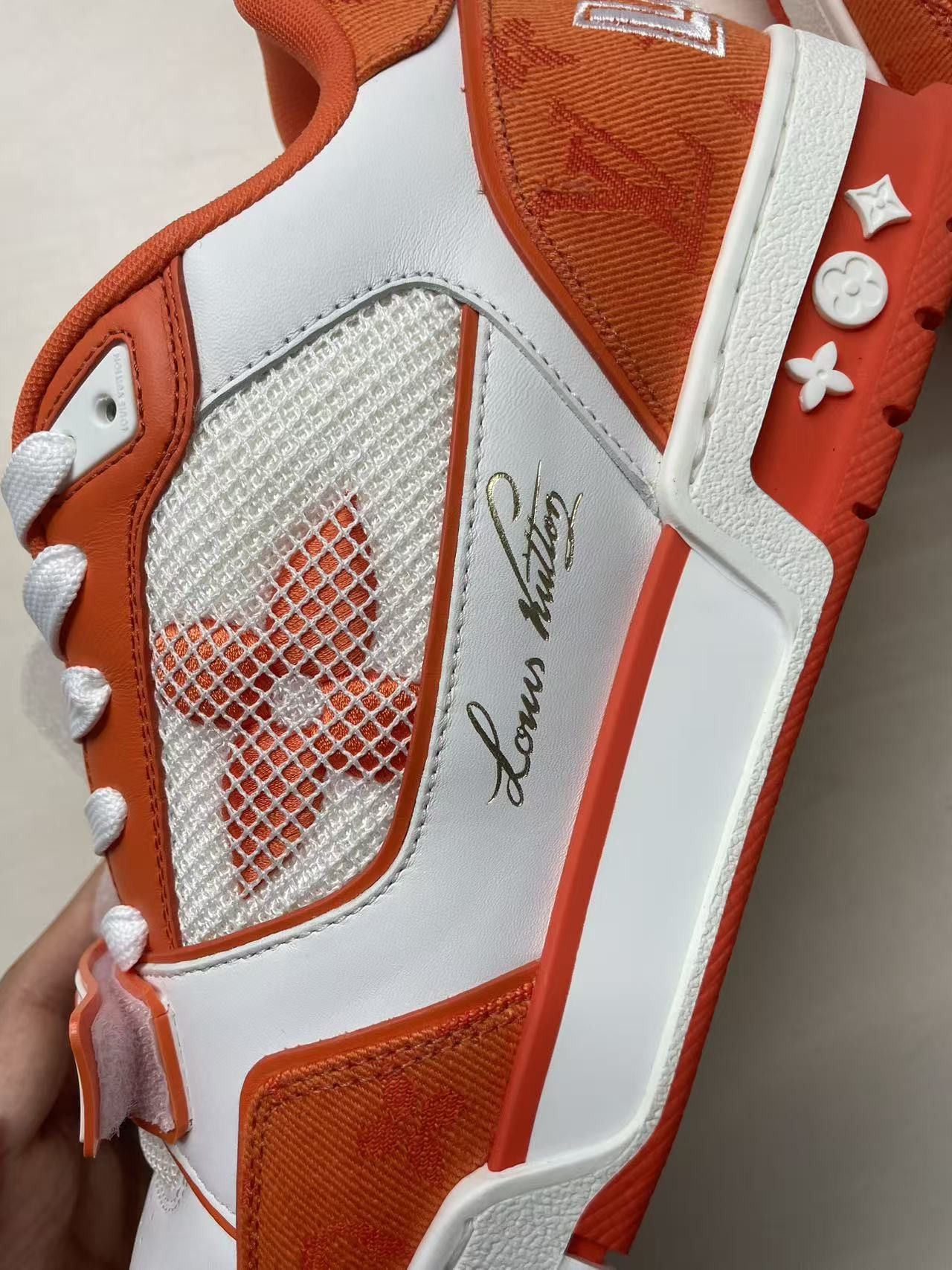 Louis Vuitton Louis Vuitton Orange Monogram Trainer Sneakers Size US 9 / IT 39 - 10 Thumbnail