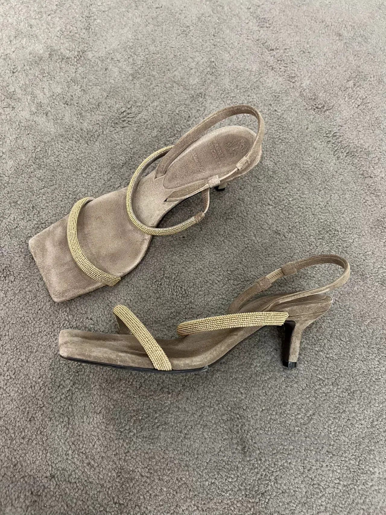 Brunello Cucinelli Brunello Cucinelli Square Toe Sandals. Size US 5.5 / IT 35.5 - 1 Thumbnail