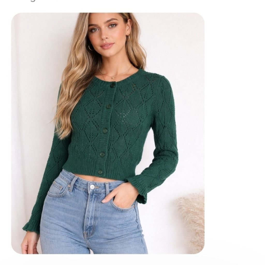 ASTR The Label Astr Emerald Knit Cardigan Small Size S / US 4 / IT 40 - 1 Thumbnail