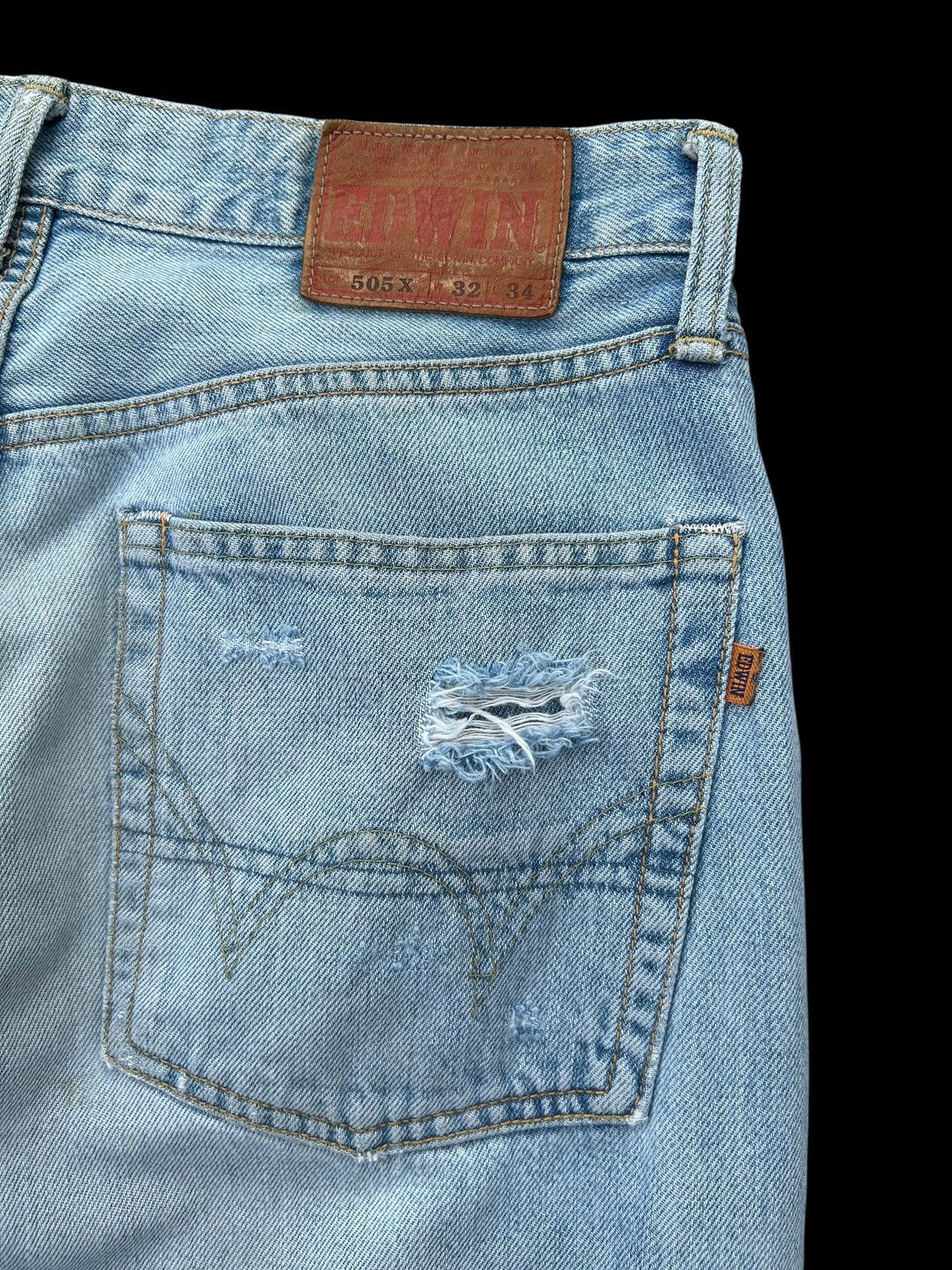 Kapital Vintage Edwin 505X Selvedge Distressed Baggy Denim Jeans Size US 32 / EU 48 - 16 Thumbnail