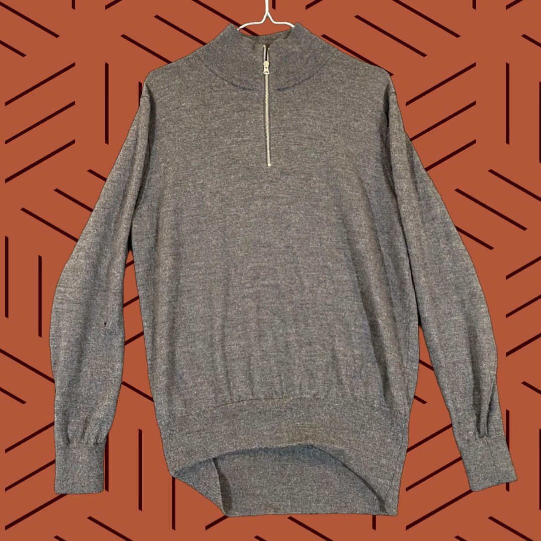 J.Crew VINTAGE J.CREW Sweater Men Large 100% Merino Wool Pullover 1/4 Zip Long Sleeve Casual Winter Size US L / EU 52-54 / 3 - 1 Thumbnail