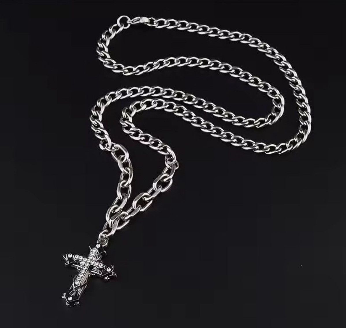Japanese Brand Gothic Cross Necklace - Y2K Goth Pendant Size ONE SIZE - 4 Thumbnail