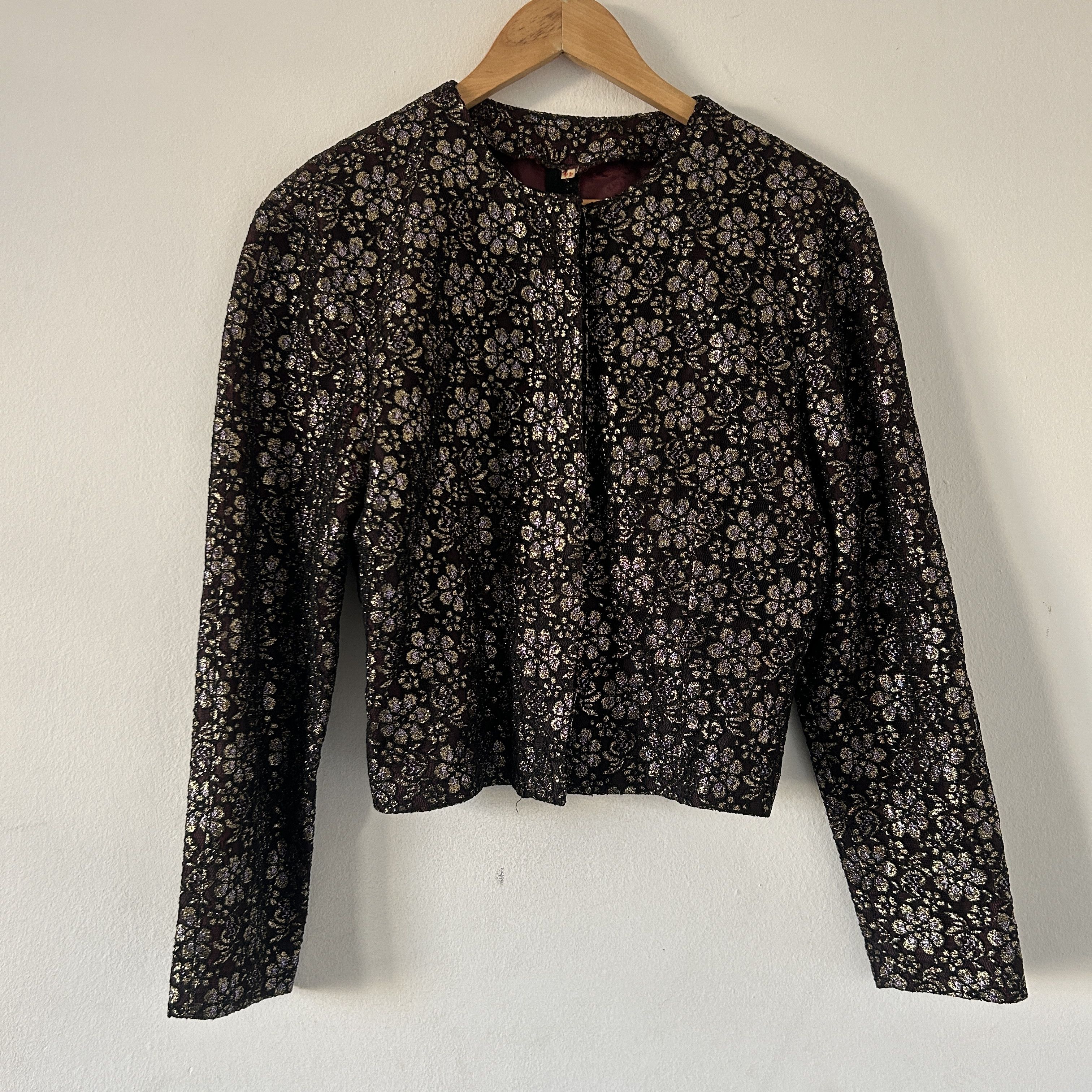 Vintage Vintage 80s lace glitter cropped party jacket Size M / US 6-8 / IT 42-44 - 6 Thumbnail
