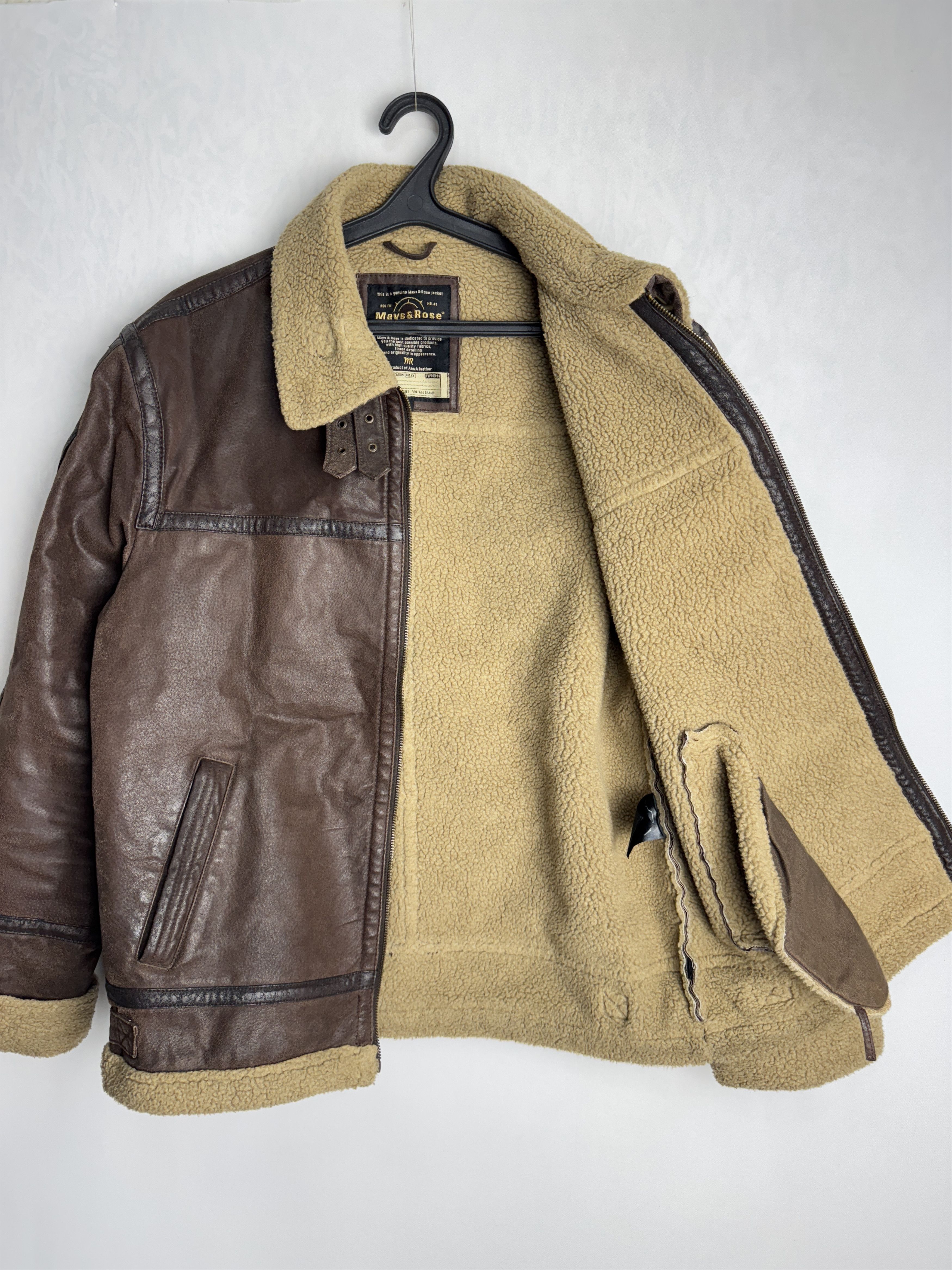 Genuine Leather × Leather MAYS & ROSE men’s zipped leather jacket Size US S / EU 44-46 / 1 - 3 Thumbnail