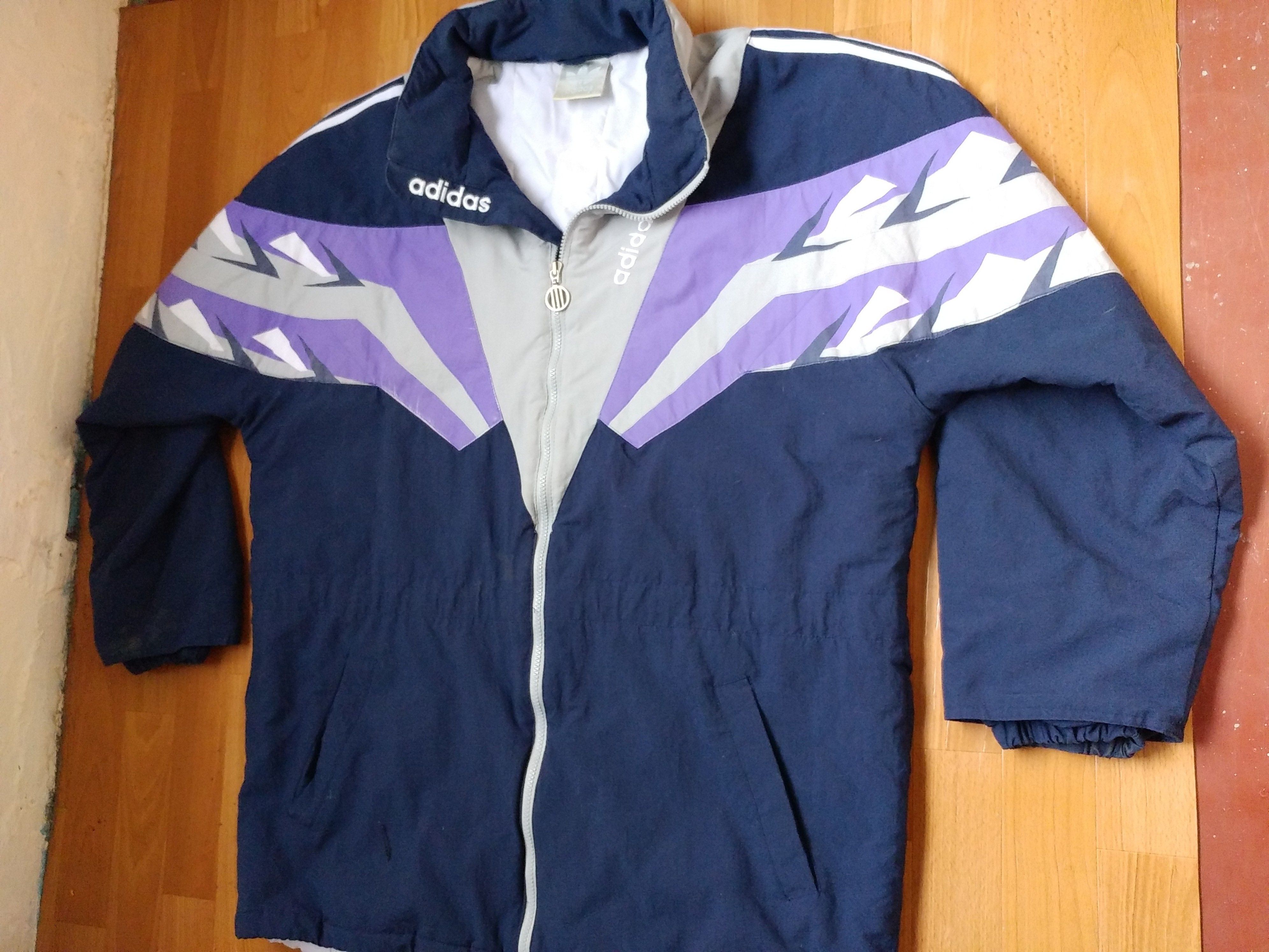 Adidas × Vintage ADIDAS jacket, blue vintage hip hop 90s hip-hop size L Size US L / EU 52-54 / 3 - 4 Thumbnail