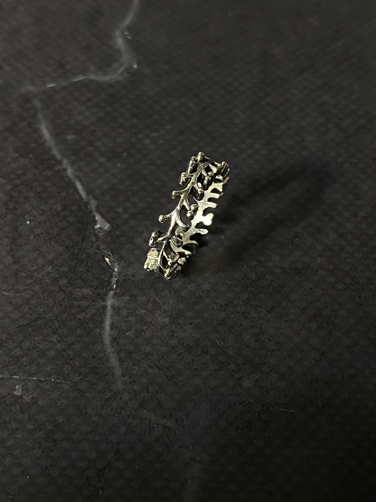 Japanese Brand Silver Tone Ring with Delicate Filigree Design Size ONE SIZE - 2 Thumbnail