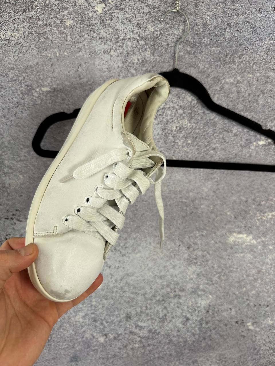 Prada × Vintage Prada Leather Lace-Up Sneakers White Women's 38 Size Size US 8 / IT 38 - 22 Thumbnail