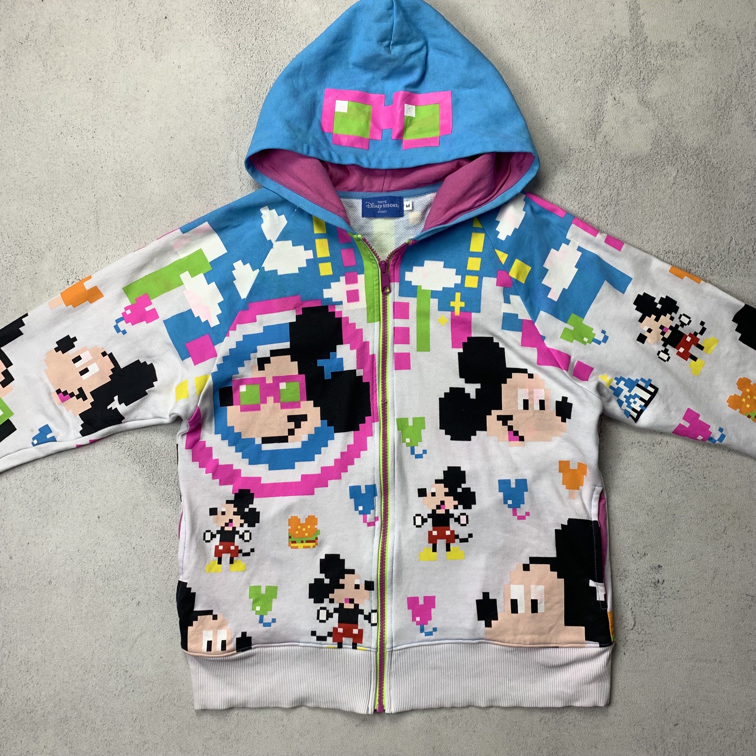 Disney Vintage Disney Mickey Mouse Pixel Graphic Zip Up Hoodie Size US S / EU 44-46 / 1 - 3 Thumbnail