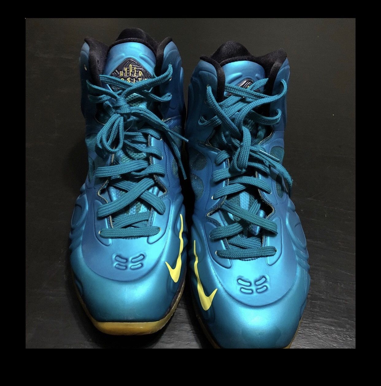 Nike NIKE HYPERPOSITE TEAL BLUE AND YELLOW HIGH TOPS MENS 9.5 Size US 9.5 / EU 42-43 - 1 Thumbnail