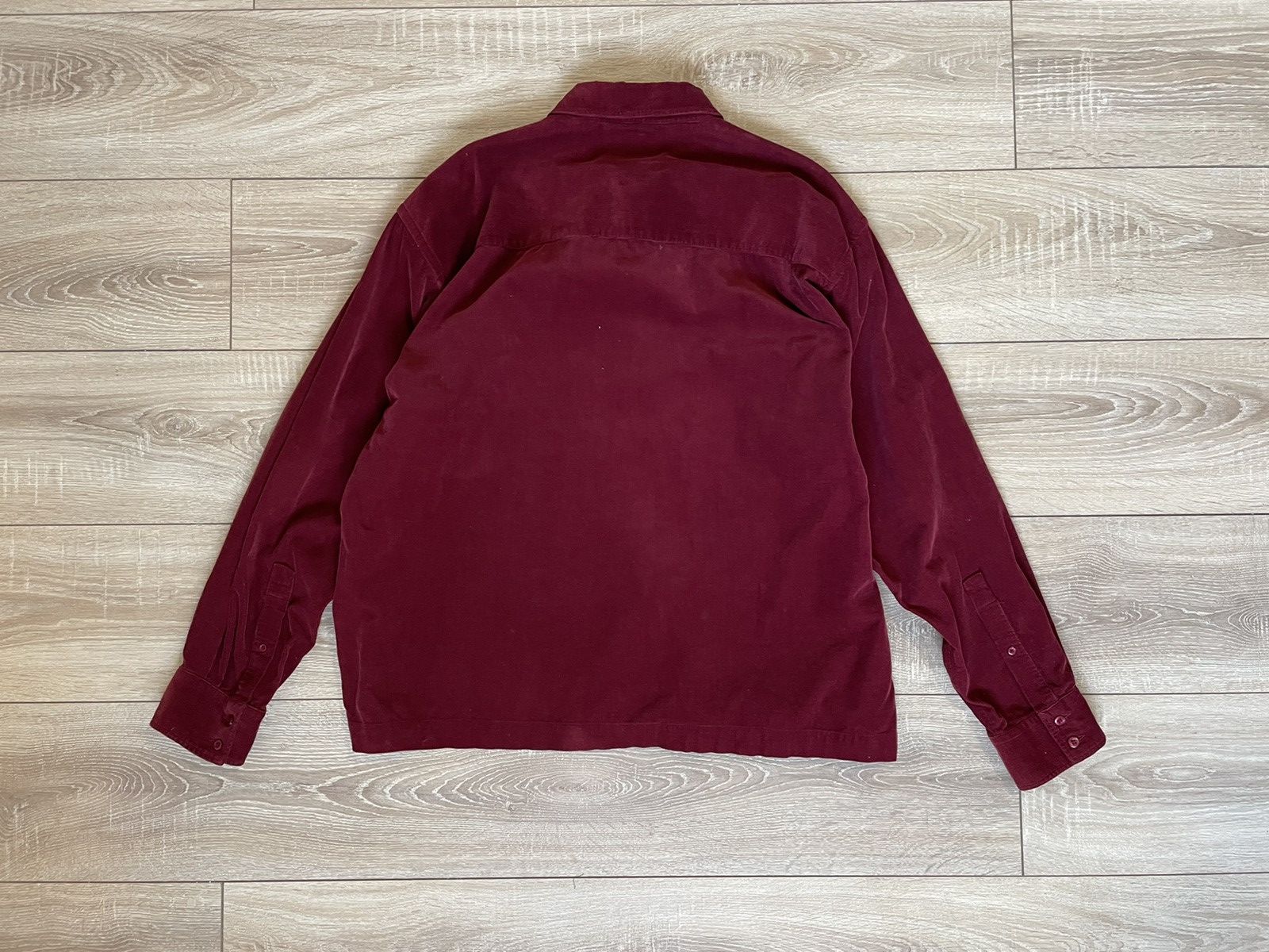 Vintage × Yves Saint Laurent Corduroy YSL Shirt Velvet Burgundy Yves Saint Laurent Shirt Size US XL / EU 56 / 4 - 7 Thumbnail