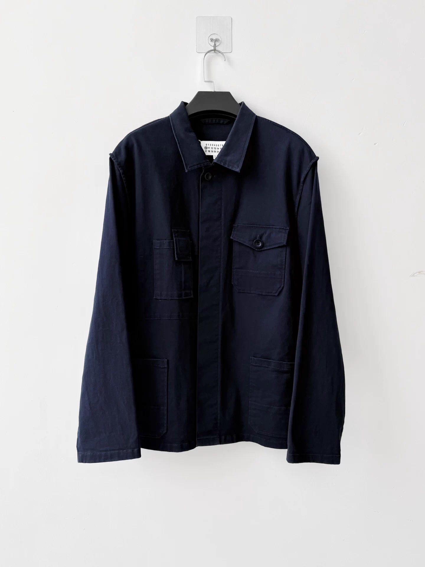 Maison Margiela MM FW20 Deconstructed Pocket Shirt Jacket Navy 48 Size US M / EU 48-50 / 2 - 1 Thumbnail