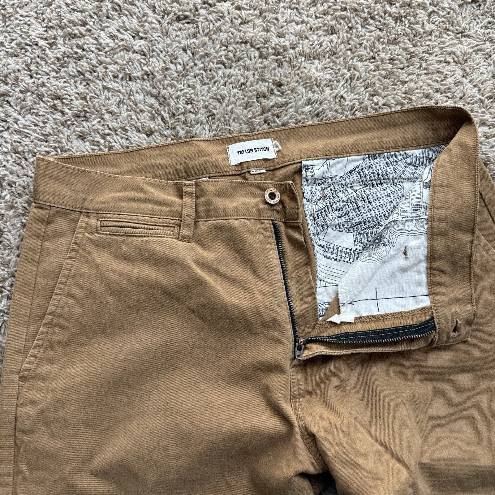 Taylor Stitch Taylor Stitch Democratic Khaki Brown Chino Pants Tan Cotton Size US 33 - 3 Thumbnail