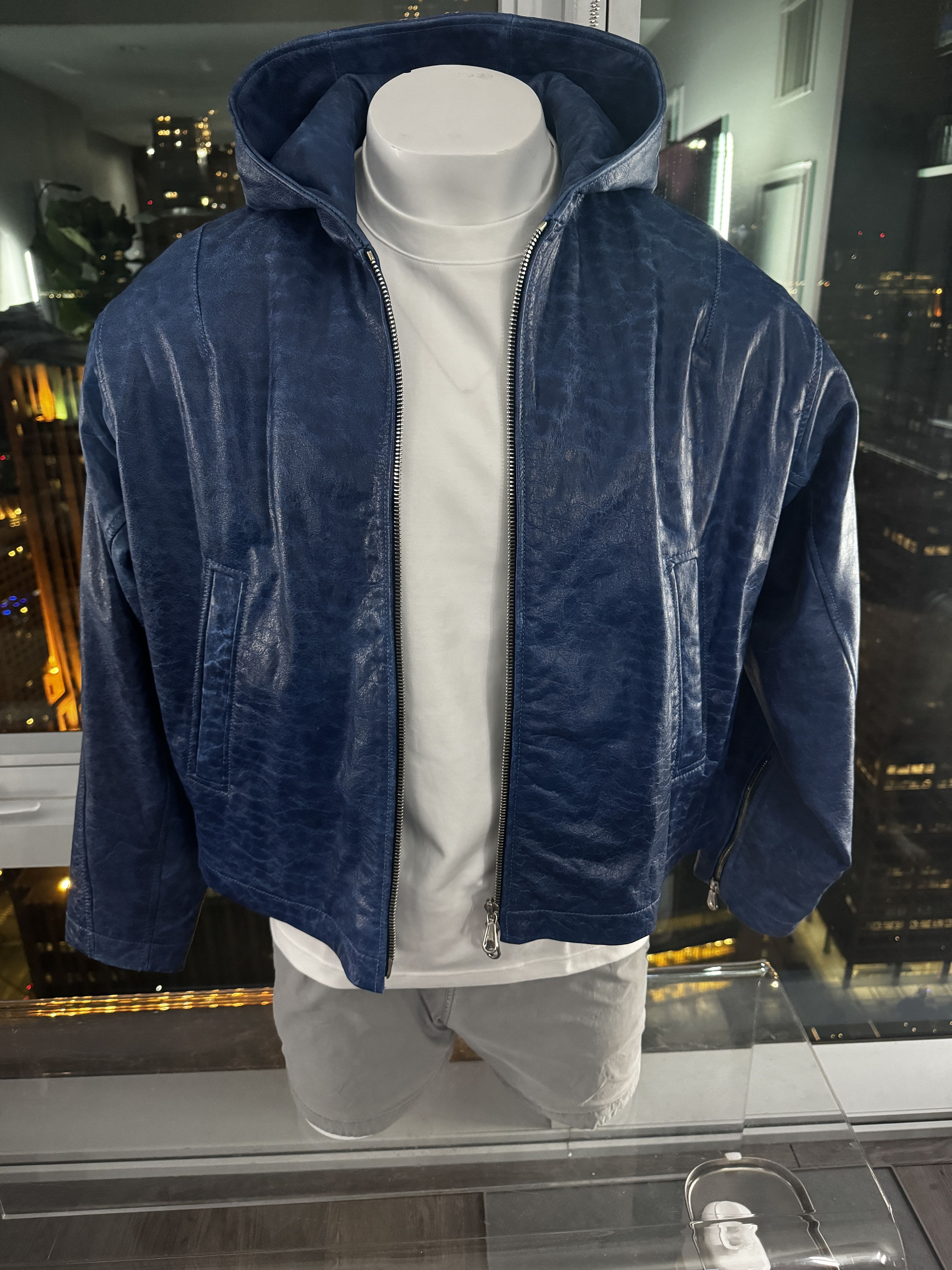 Cole Buxton CB Hooded Leather Jacket Size US S / EU 44-46 / 1 - 3 Thumbnail