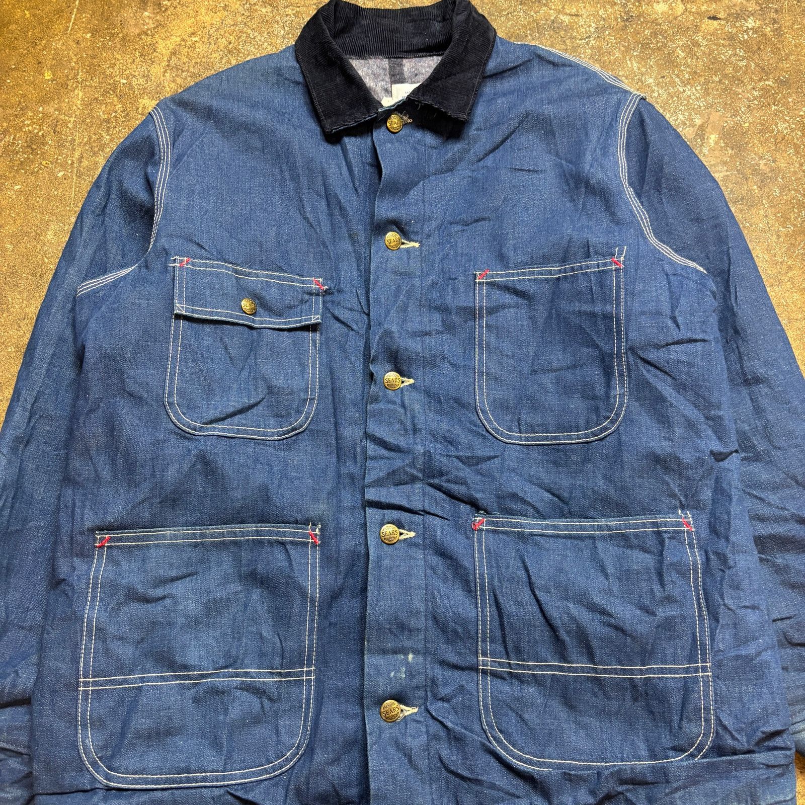 Sears × Vintage VTG 70s Sears Work Leisure Blanket Chore Denim Jacket Mens L Size US L / EU 52-54 / 3 - 2 Thumbnail