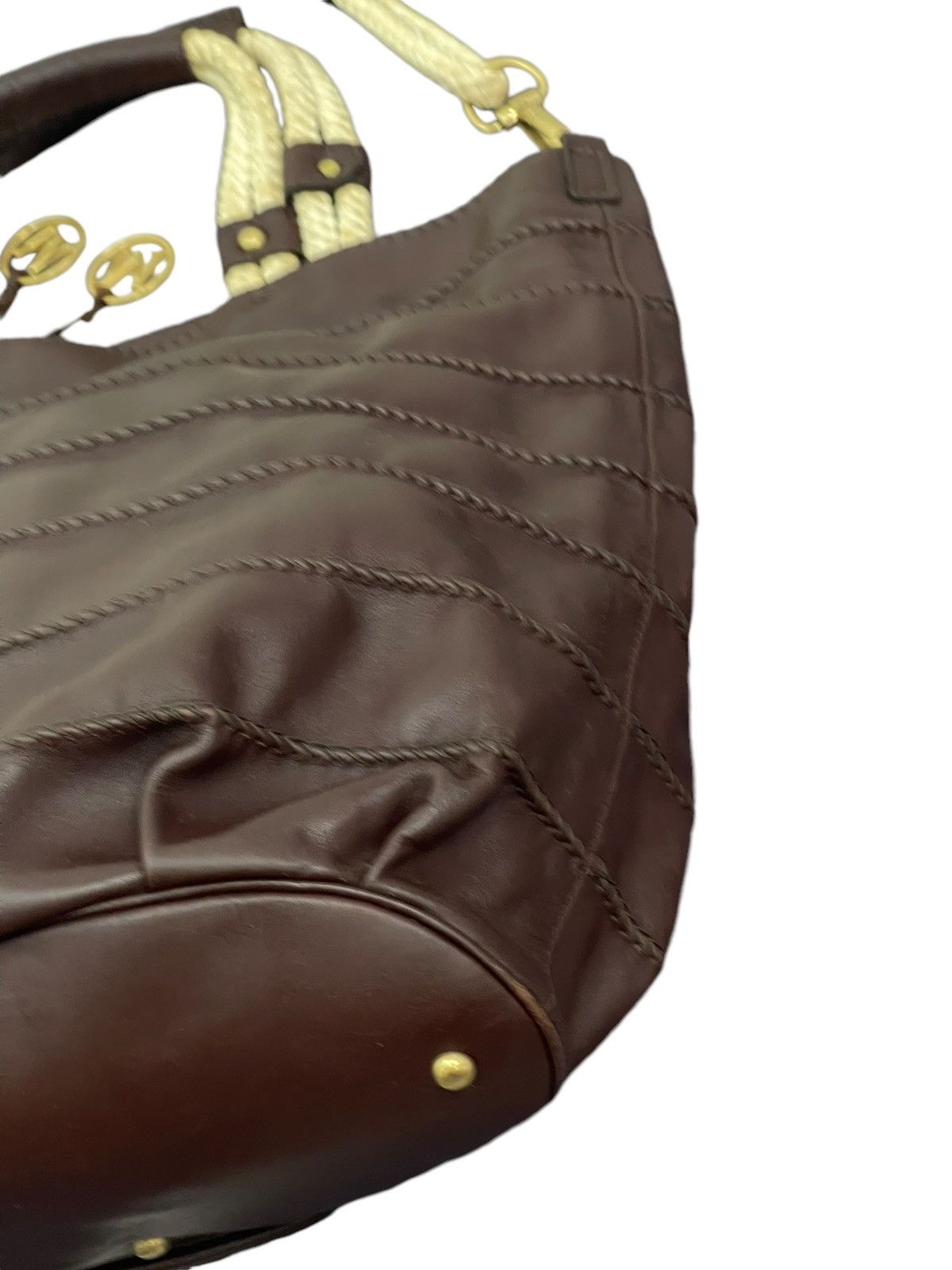 Genuine Leather Full Leather Max Mara Italy Tote Shoulder Bag 9🟩 Size ONE SIZE - 20 Thumbnail