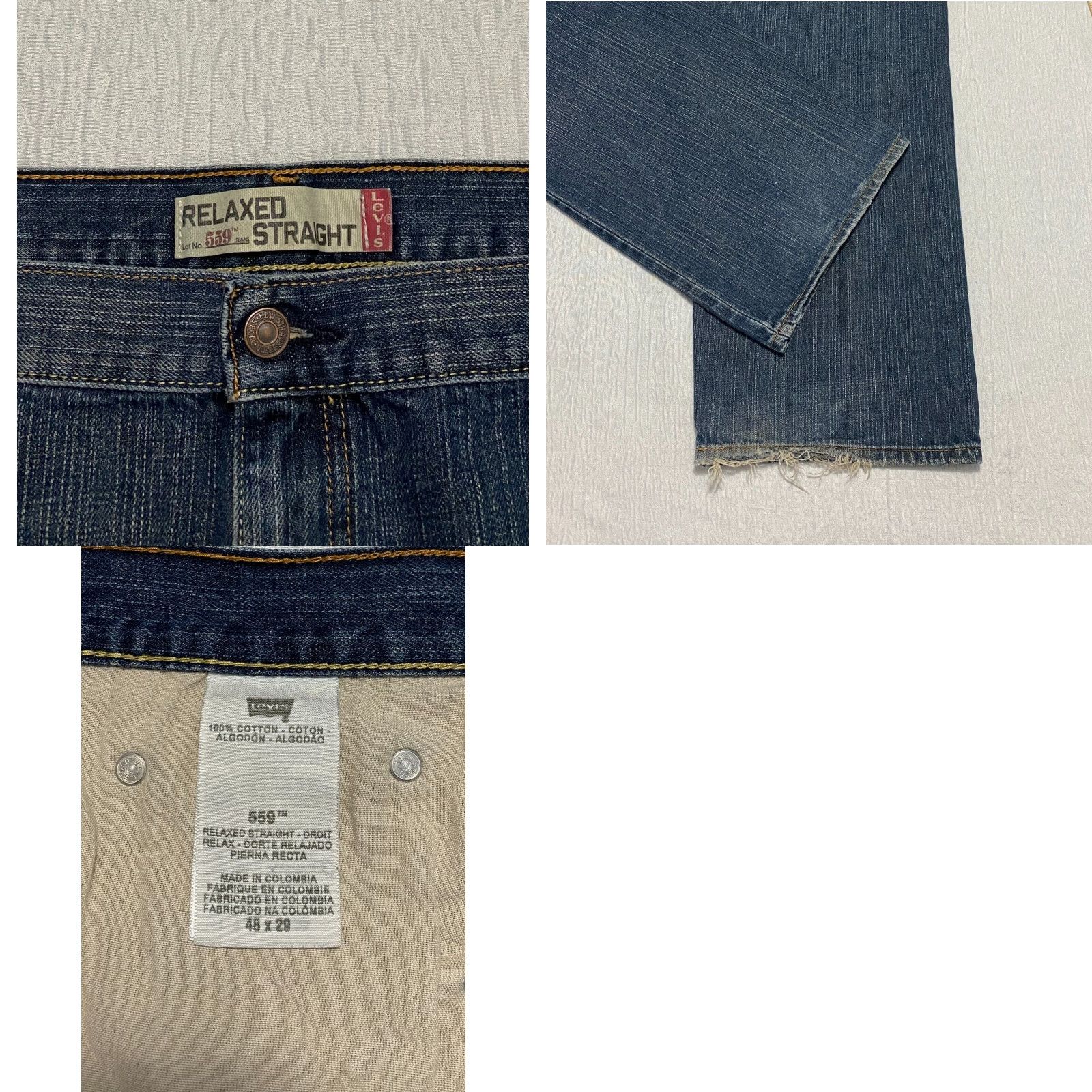 Levi's Levis 559 Jeans Mens Size 48×29 Blue Wide Leg Relaxed Straight Size US 32 / EU 48 - 8 Thumbnail
