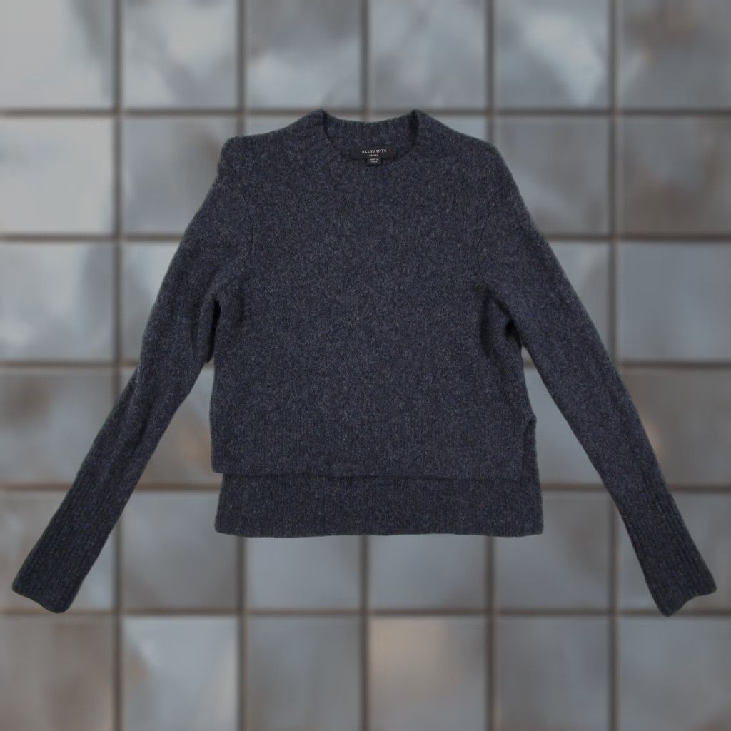 Allsaints VINTAGE AllSaints Sweater Womens Small Dark Blue Tierny Evolution Knit Yak Wool Blend Size S / US 4 / IT 40 - 1 Thumbnail