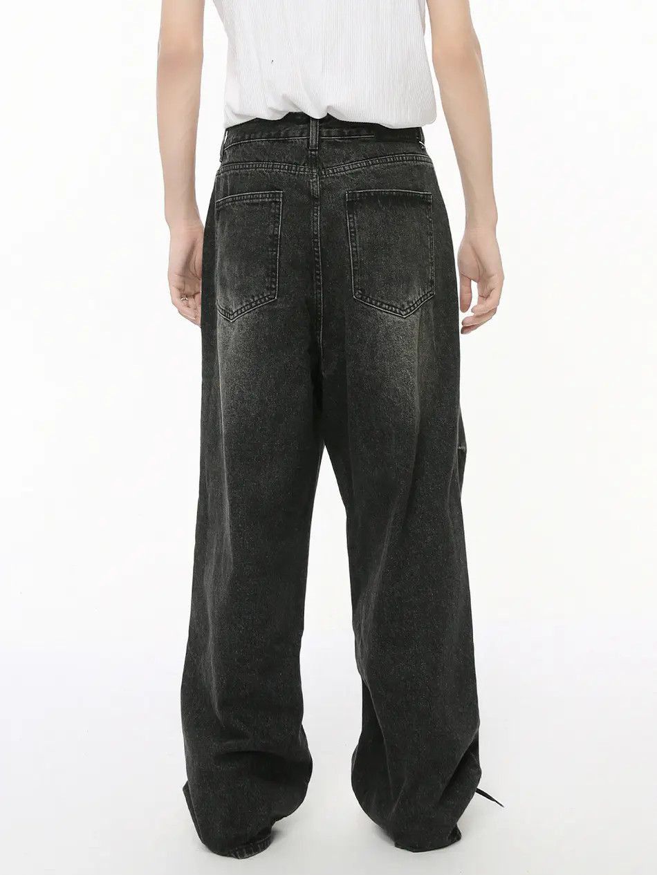 Japanese Brand Retro loose straight leg patchwork pocket jeans Size US 32 / EU 48 - 5 Thumbnail