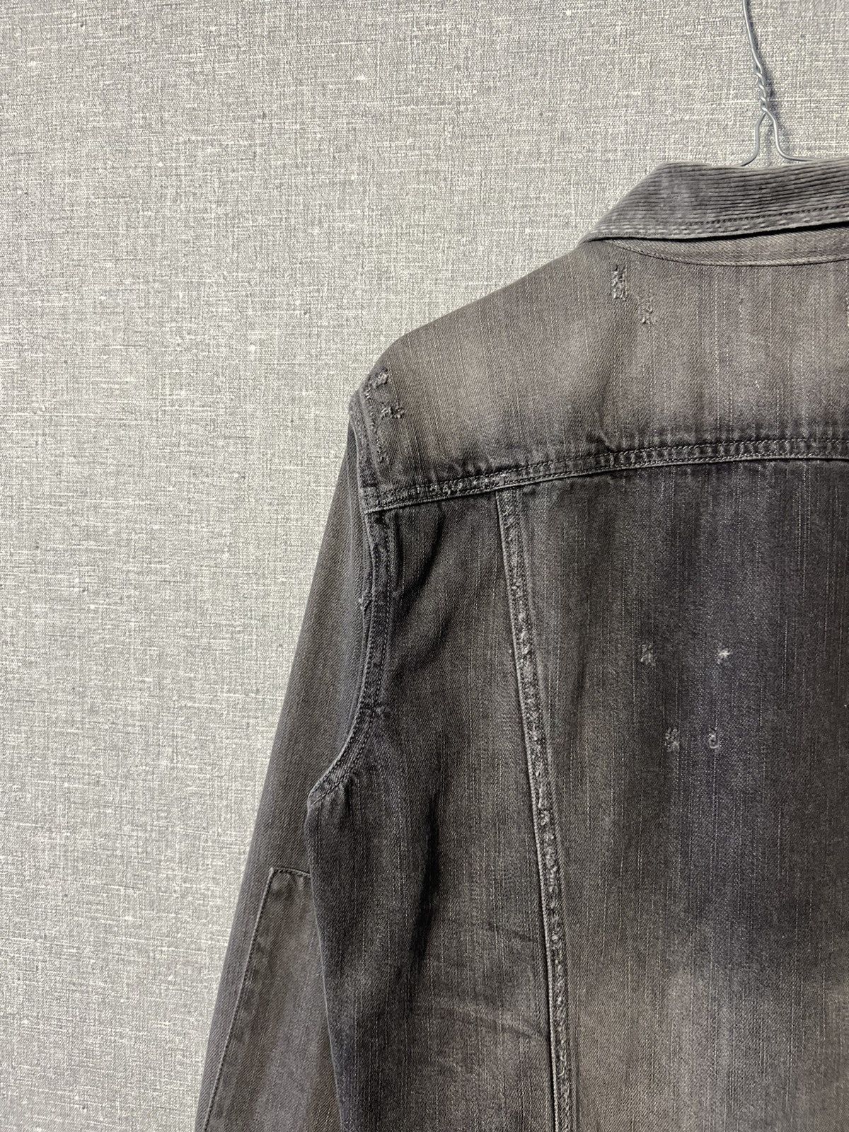 Allsaints Rare Allsaints Gault Distressed Denim Jacket Corduroy Collar Size US S / EU 44-46 / 1 - 9 Thumbnail