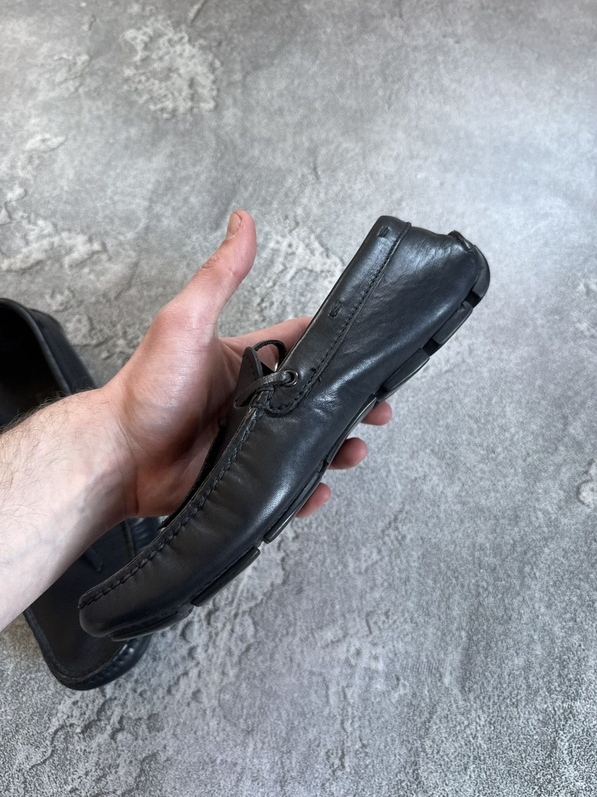 Prada Prada retro black leather low top shoes loafers casual Size US 5.5 / IT 35.5 - 9 Thumbnail