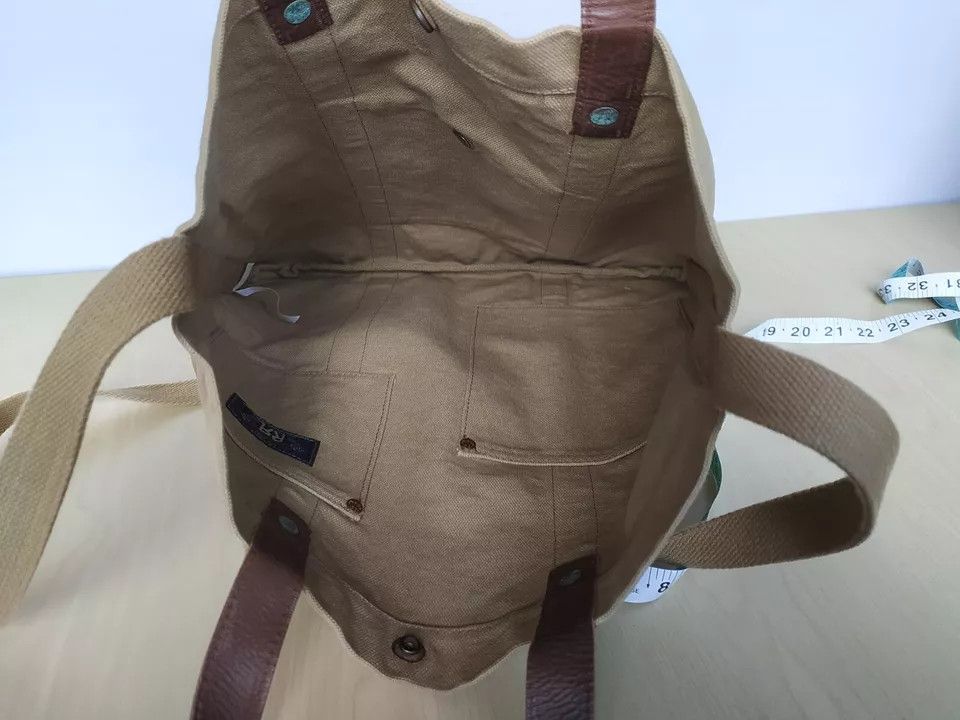 RRL Ralph Lauren RRL - Leather-Print Cotton-Canvas Tote Bag IFD-0002 Size ONE SIZE - 5 Thumbnail