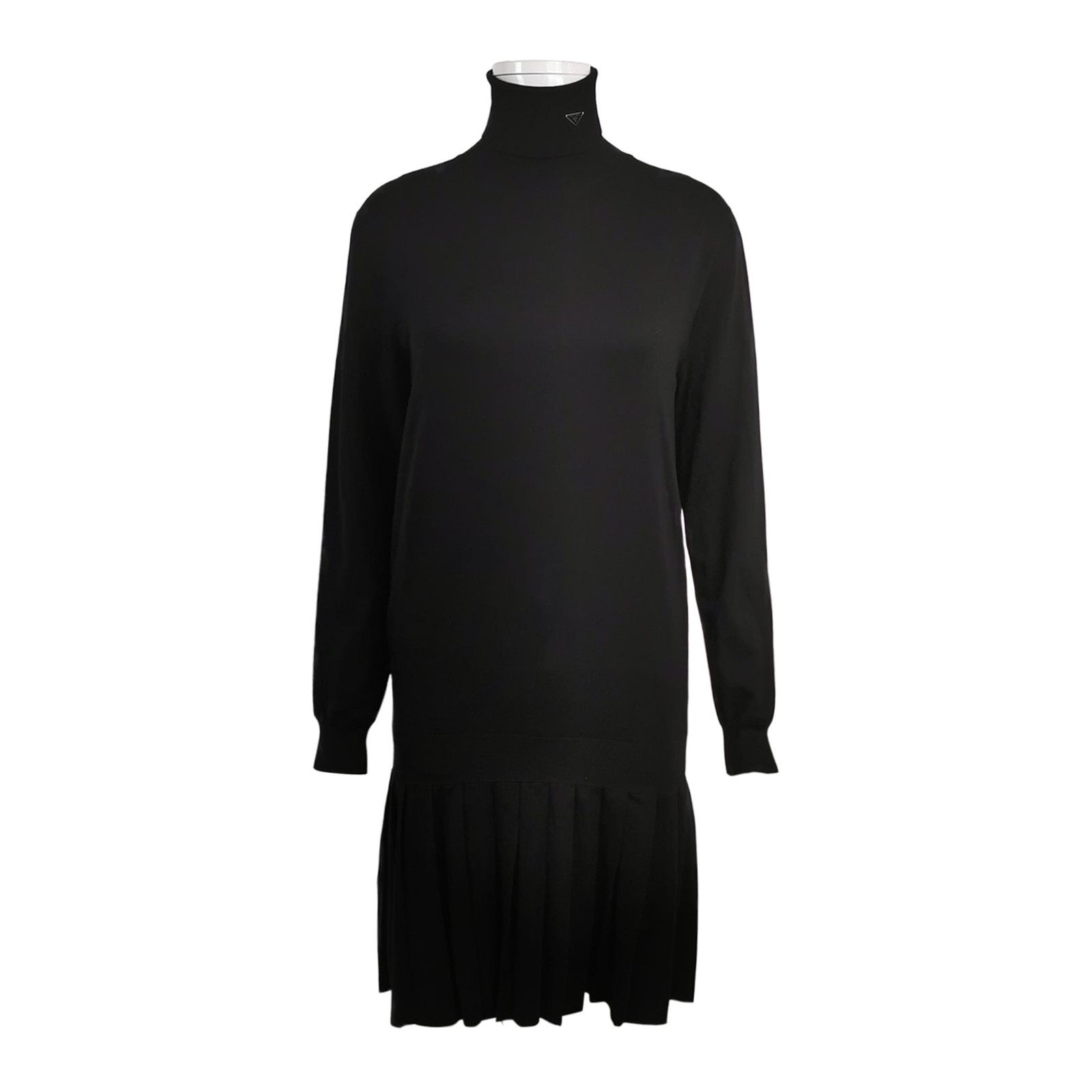 Prada Prada Black Wool High Collar Dress - dmc Size XS / US 0-2 / IT 36-38 - 1 Thumbnail