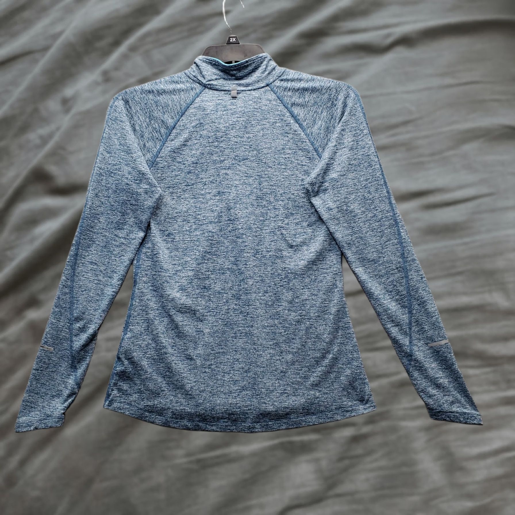 Nike Nike Dri-Fit Activewear Top Women's S Multicolor Heathered 1/4 Zip Thumb Hole Sleeve Shirt Size S / US 4 / IT 40 - 1 Thumbnail