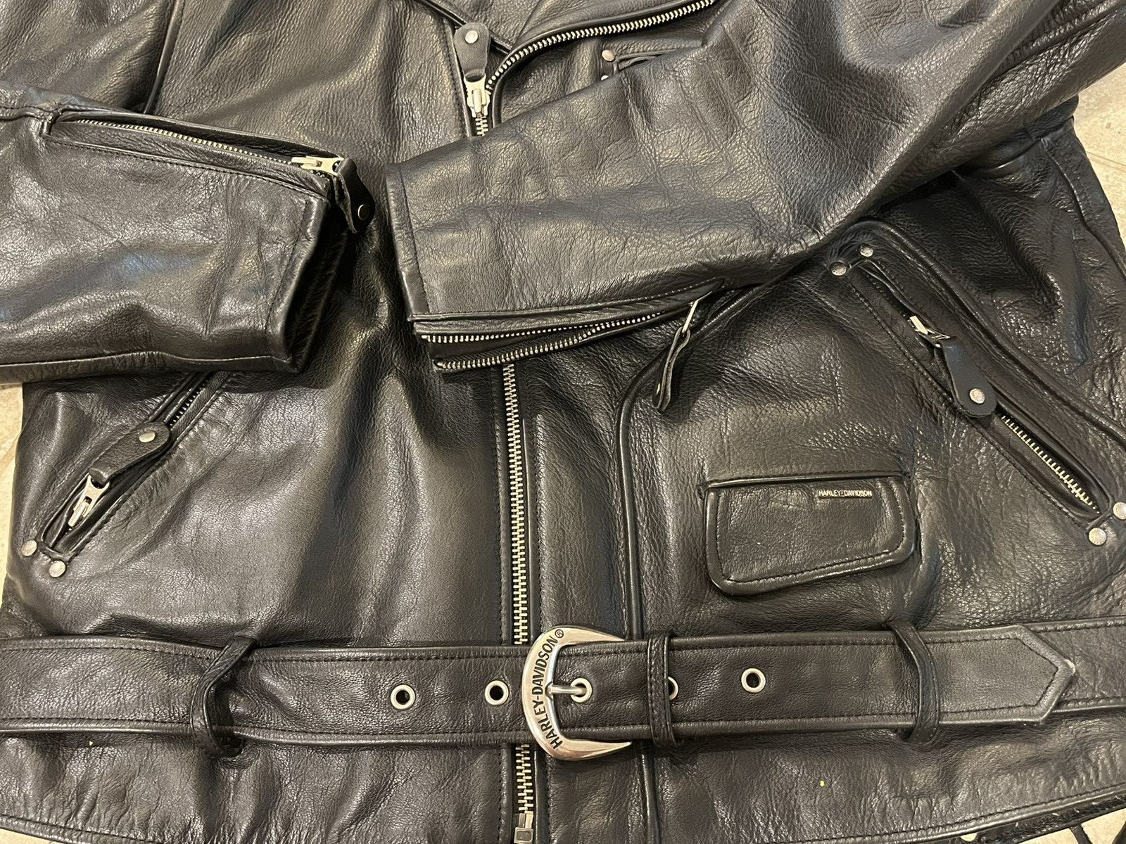 Harley Davidson Harley Davidson EMBOSSED EAGLE Black Leather Jacket LOGO Size US L / EU 52-54 / 3 - 3 Thumbnail