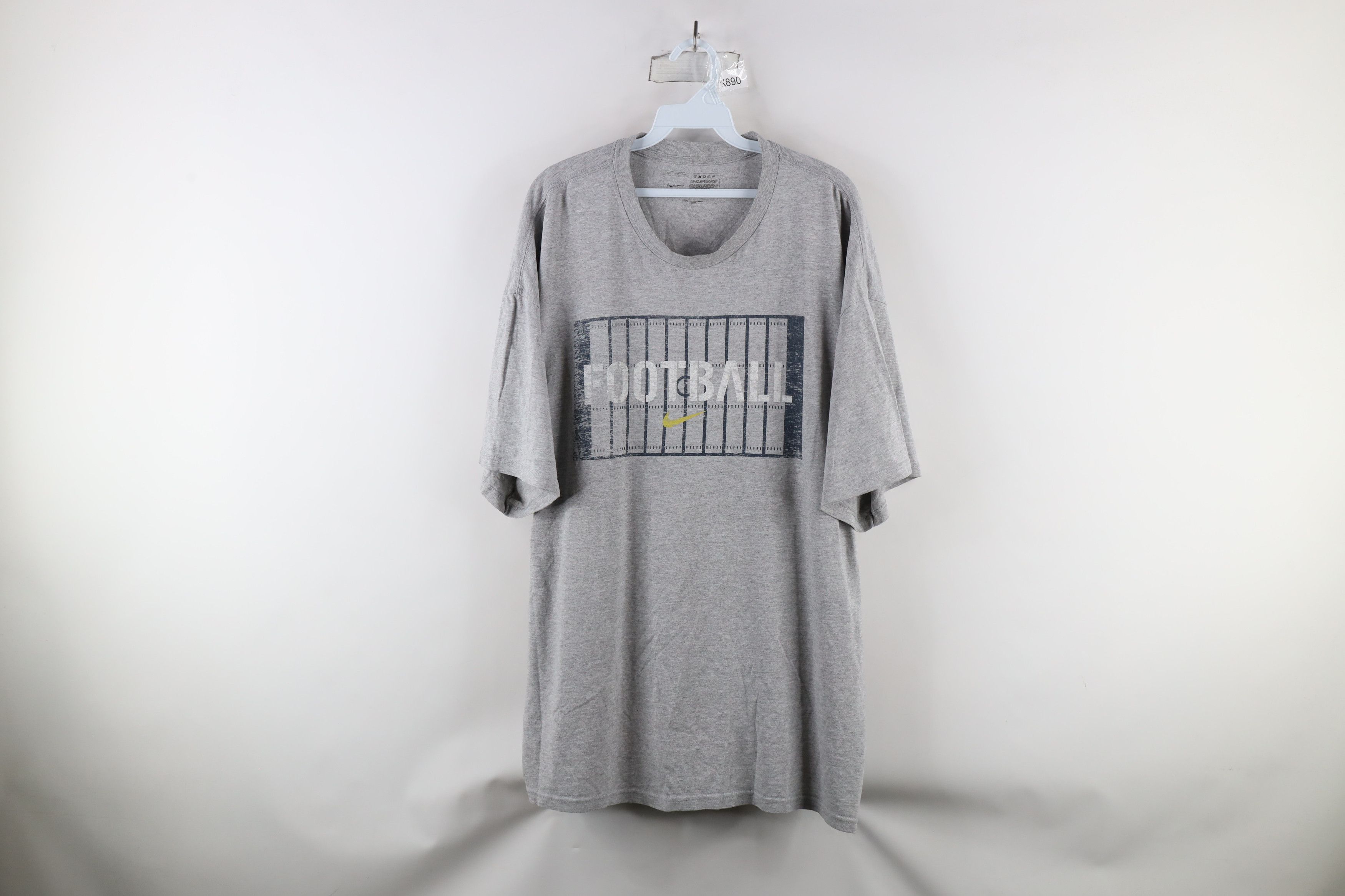 Nike × Vintage Vintage Nike Football Center Swoosh Short Sleeve T-Shirt Size US XXL / EU 58 / 5 - 1 Thumbnail