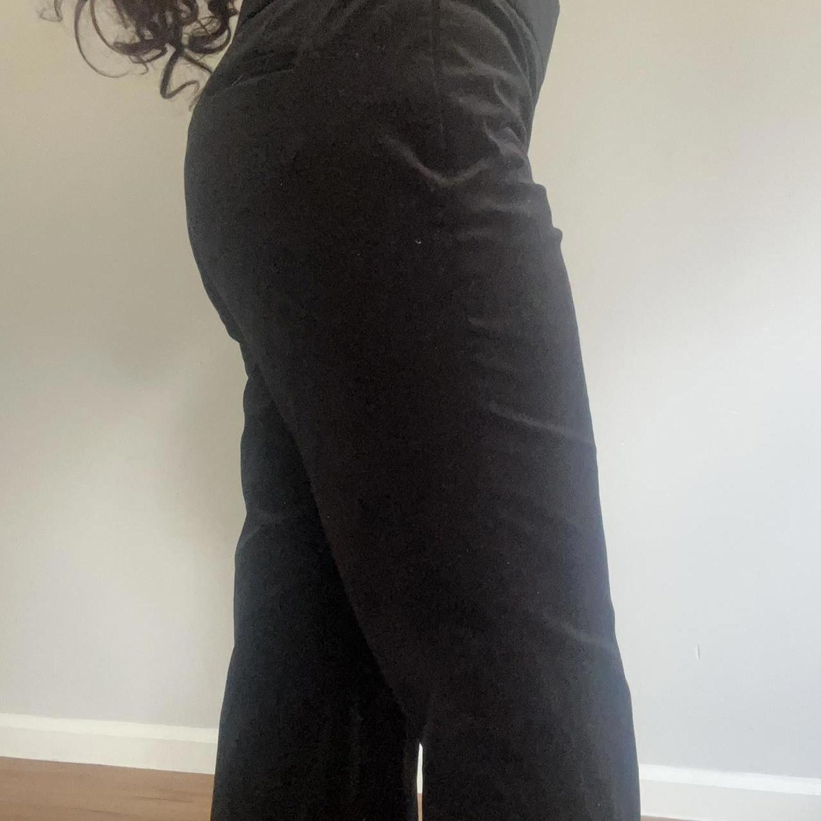 Ann Taylor Black velvet low-rise flare pants Size 27" / US 4 / IT 40 - 5 Thumbnail