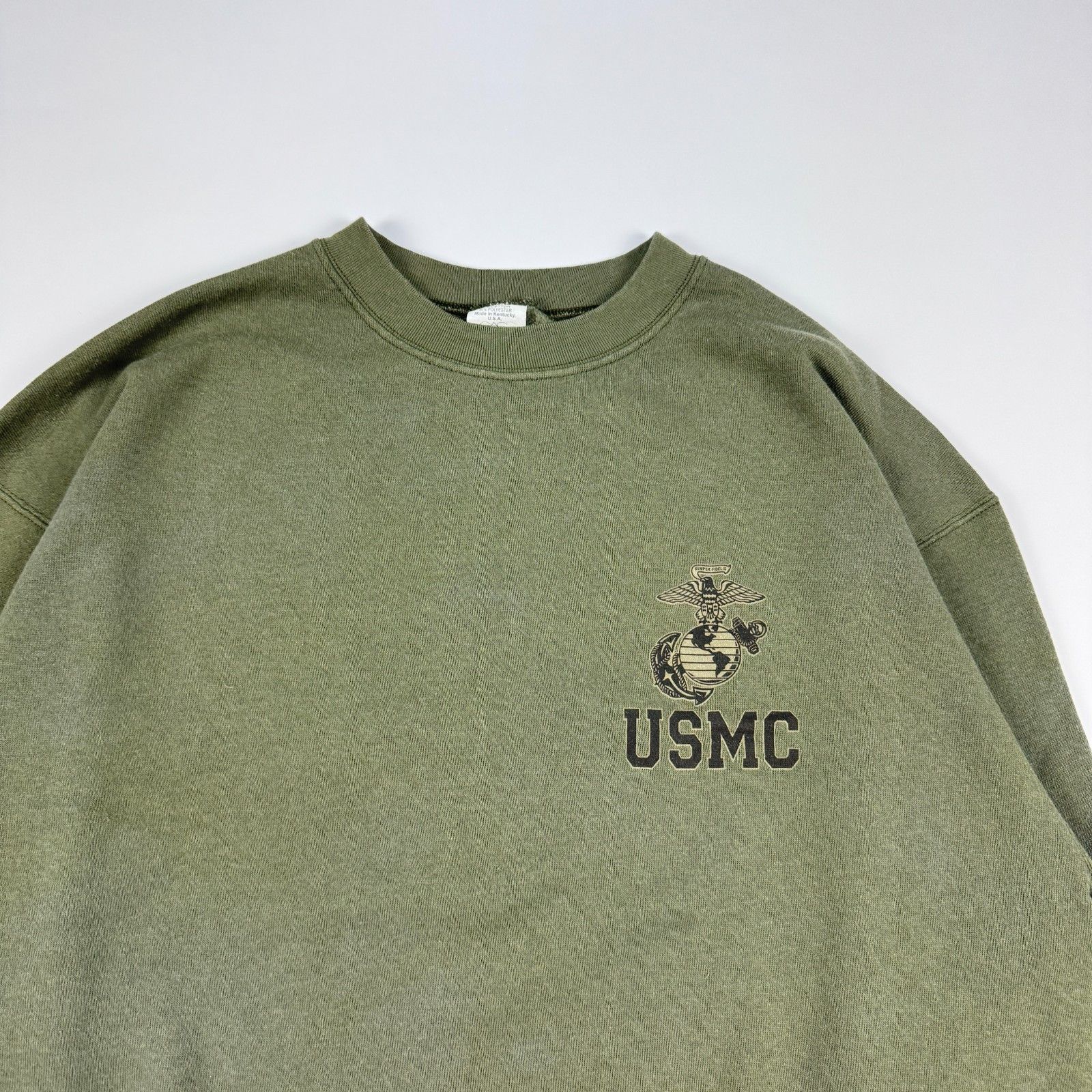 Vintage Vintage USMC Military Sweatshirt Olive Drab Green USA made Size US L / EU 52-54 / 3 - 2 Thumbnail