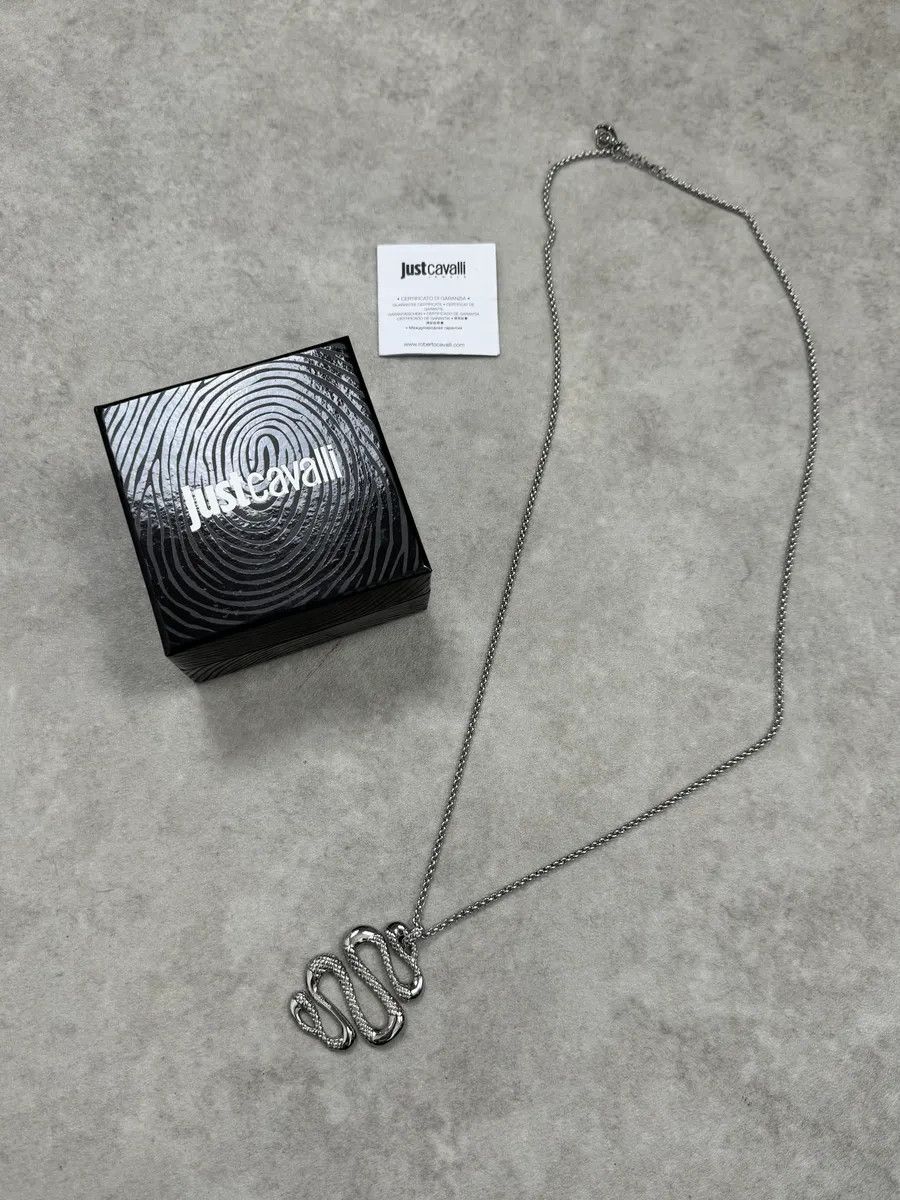 Roberto Cavalli Cavalli Steel Snake Necklace Size ONE SIZE - 1 Thumbnail