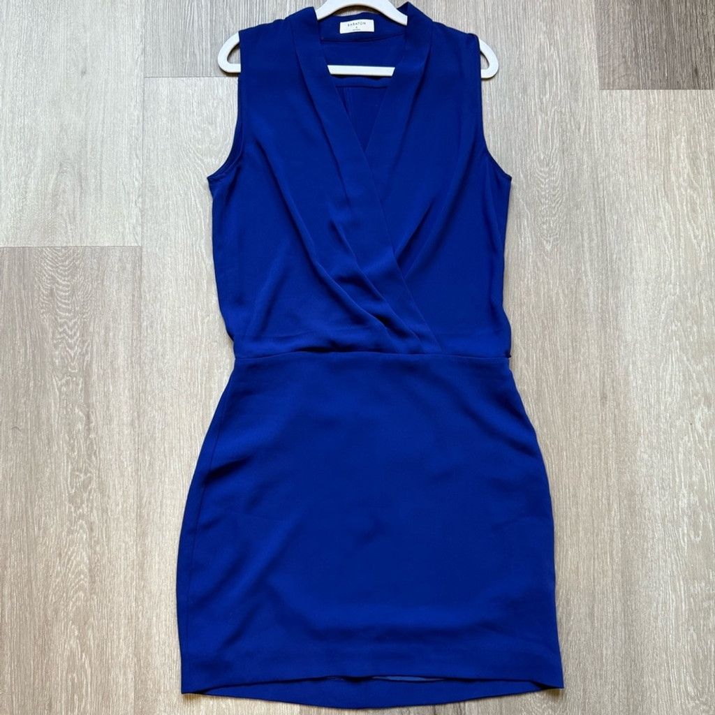 Aritzia Wilfred Blue Wrap Sheath Dress Size M / US 6-8 / IT 42-44 - 4 Thumbnail