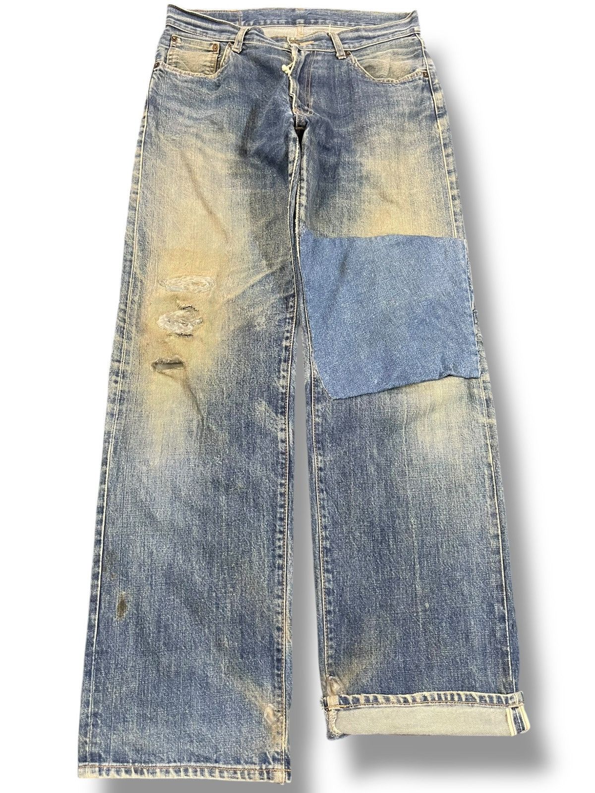 Japanese Brand × Le Grande Bleu (L.G.B.) × Warehouse Vintage Unique Clothing Warehouse Selvedge Mudwash Denim Size US 33 - 1 Thumbnail