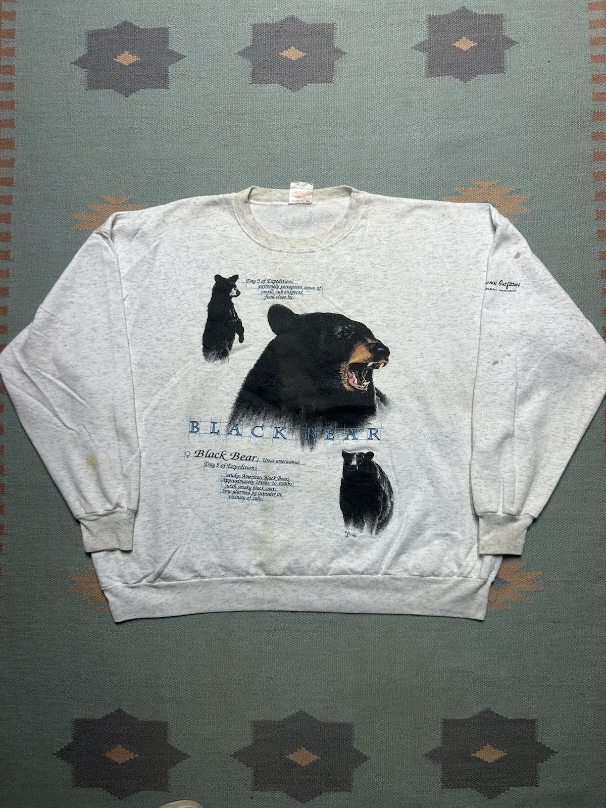Vintage Vtg sweatshirt black bear animal nature Ontario Canada XL Size US XL / EU 56 / 4 - 1 Thumbnail