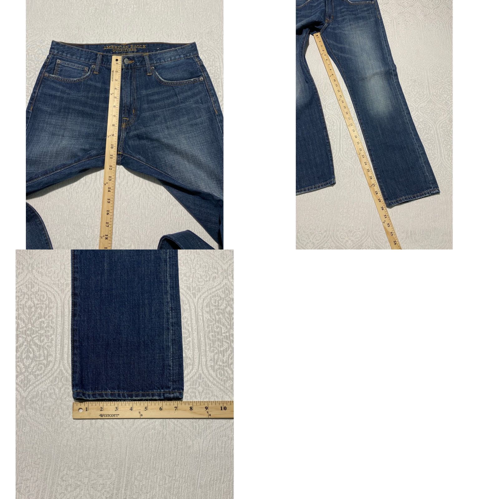 American Eagle Outfitters VINTAGE American Eagle Outfitters Mens Slim Fit Jeans Dark Wash Denim 33x30 Size US 33 - 8 Thumbnail