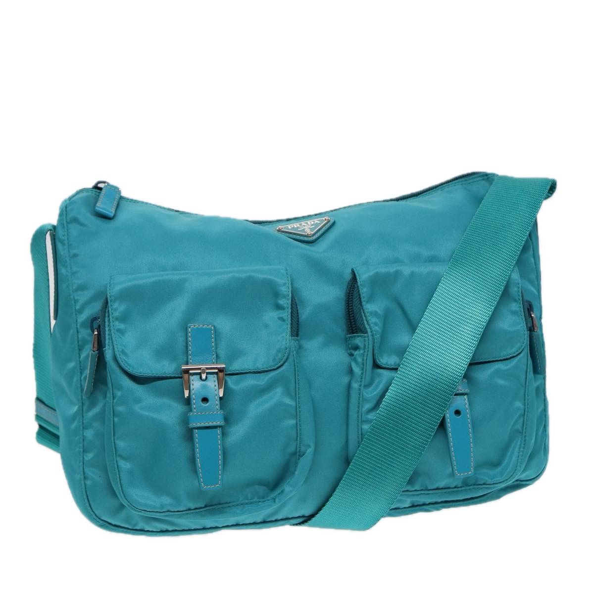 Prada Tessuto Blue Synthetic Shoulder Bag (Pre-Owned) Size ONE SIZE - 1 Thumbnail