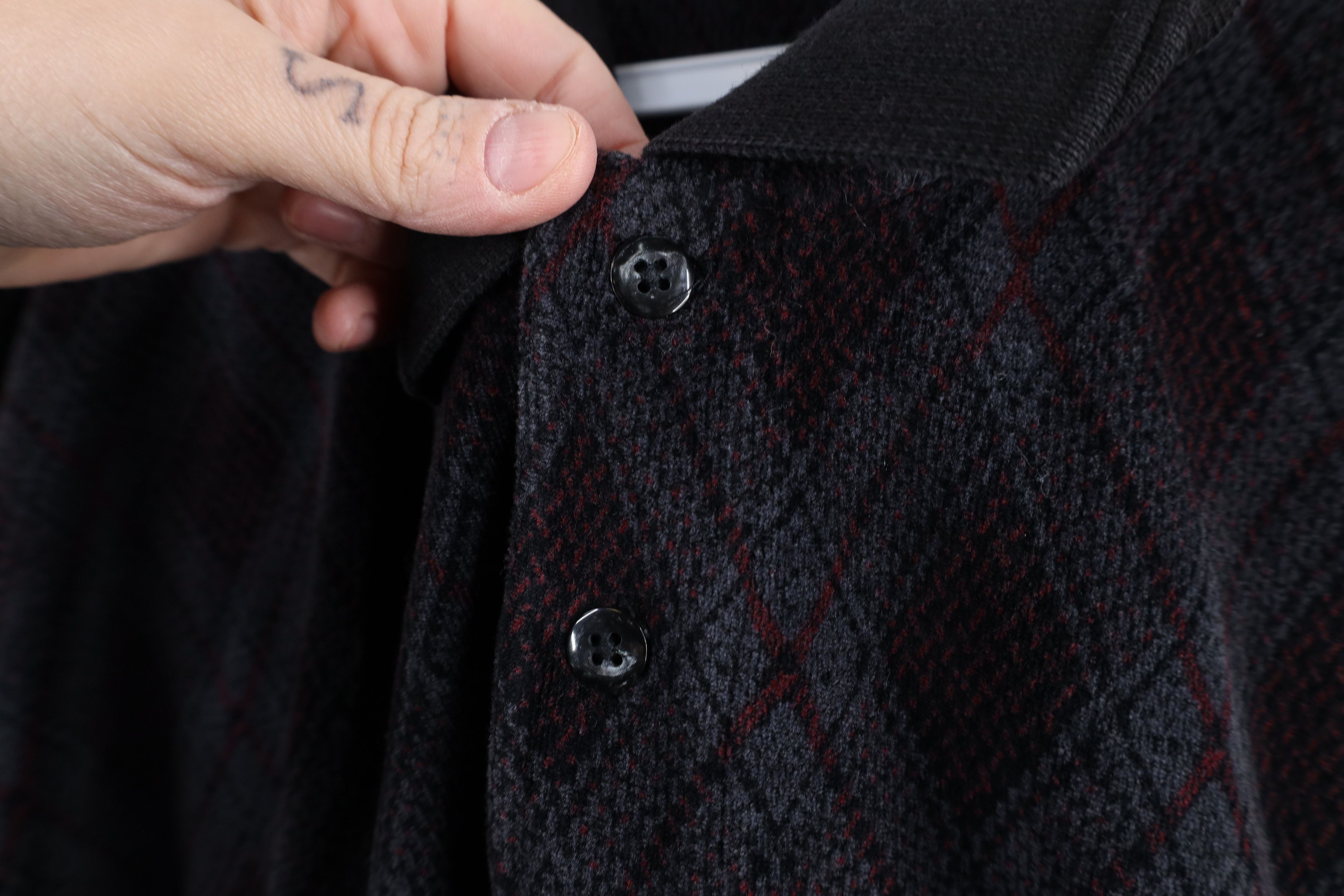Vintage Vintage 90s Streetwear Diamond Fleece Long Sleeve Rugby Polo Size US L / EU 52-54 / 3 - 5 Thumbnail