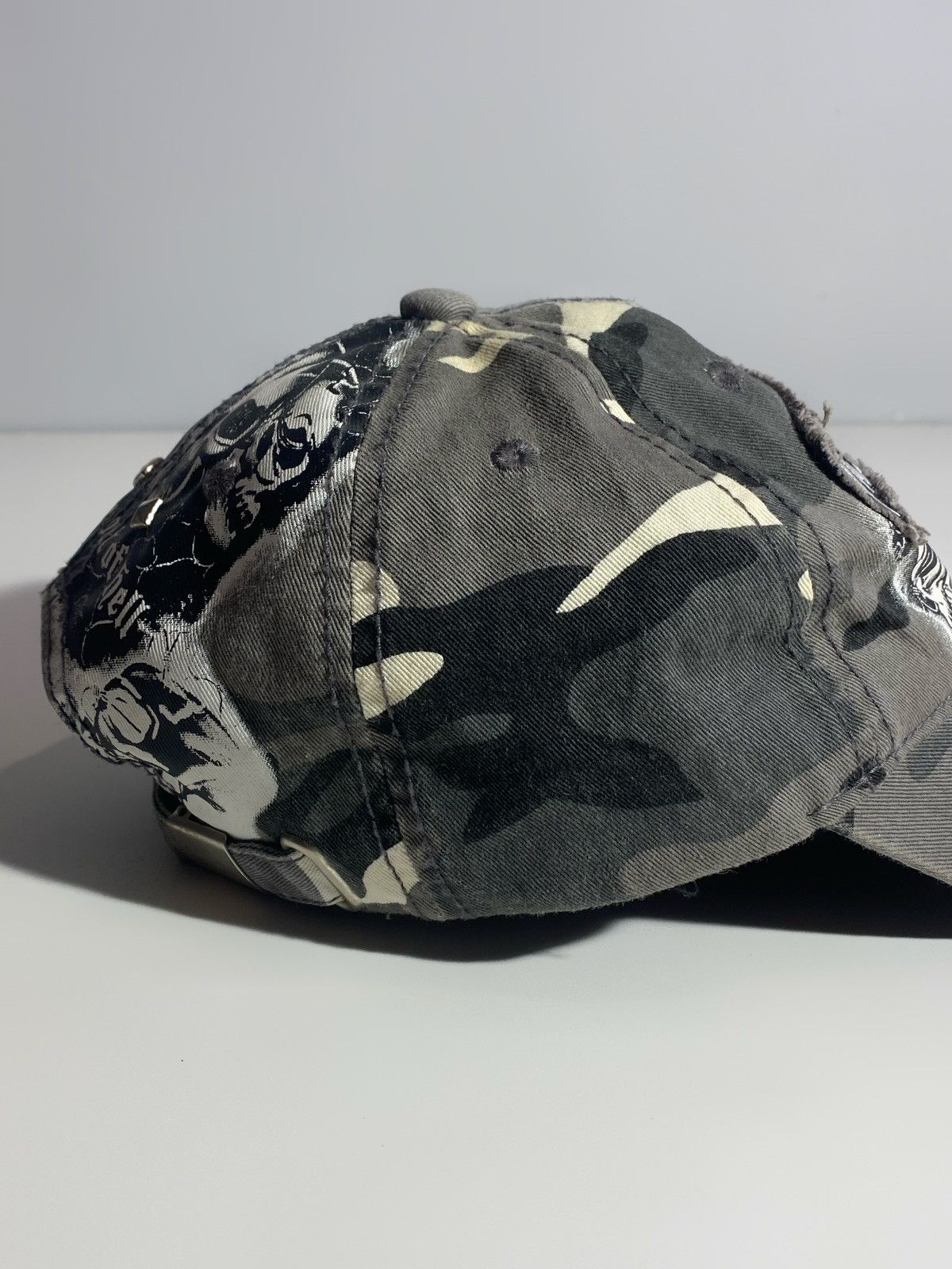 Hysteric Glamour Street Fighter Camo Skull Distressed Cap Harley Davidson Size ONE SIZE - 6 Thumbnail
