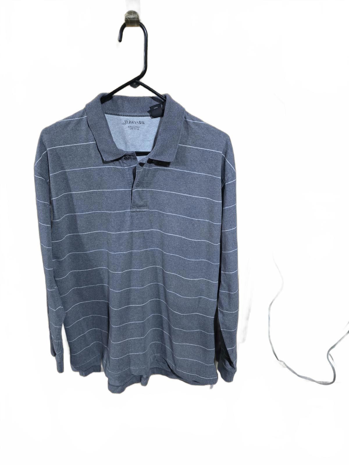 St. Johns Bay St. John's Bay Sueded Polo Long Sleeve Top Size US L / EU 52-54 / 3 - 1 Thumbnail