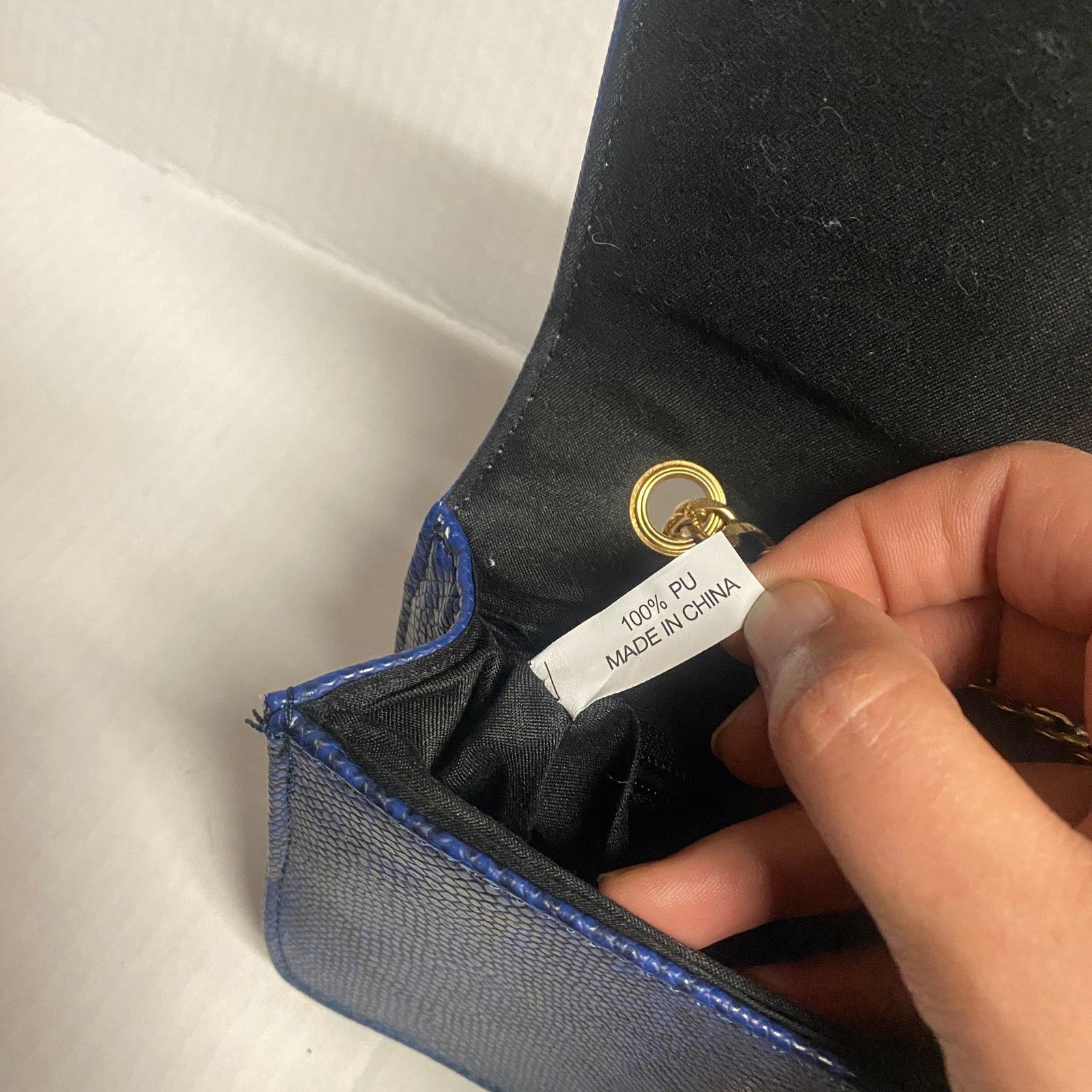 Other Blue Black Snakeskin Gold-Chain Strap Purse Shoulder Bag Size ONE SIZE - 9 Thumbnail