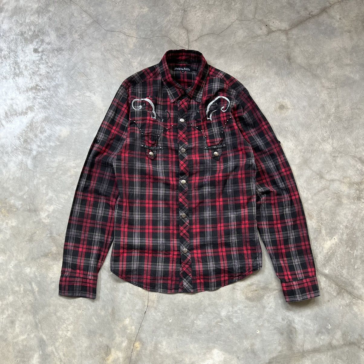 If Six Was Nine 2000’s In The Attic Vkei Stylr Flannel Shirt Size US M / EU 48-50 / 2 - 1 Thumbnail