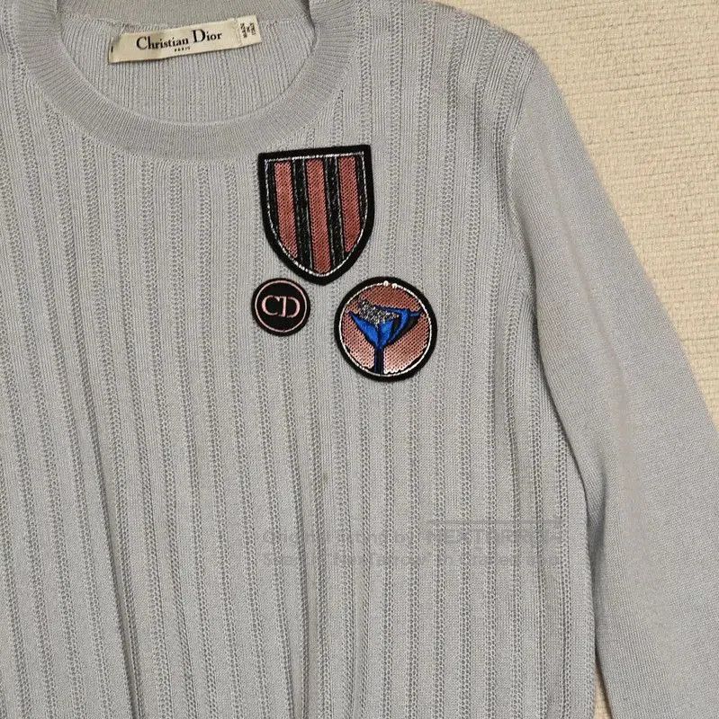Dior Dior Light Blue Wool Long Sleeve Sweater . Size XS / US 0-2 / IT 36-38 - 4 Thumbnail