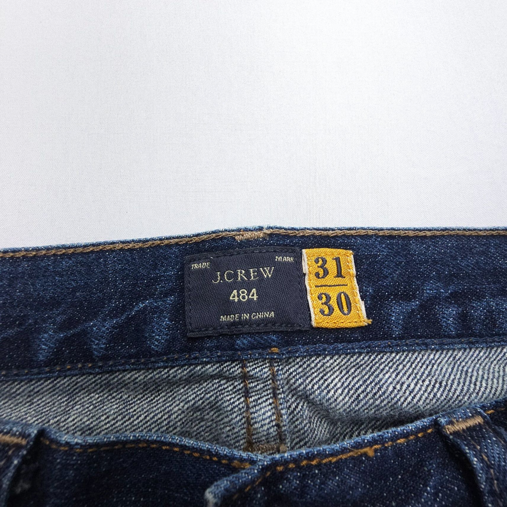 J.Crew J.CREW 484 Slim Straight Jeans Mens 31 x 30 Dark Blue 100% Cotton Denim Size US 31 - 3 Thumbnail
