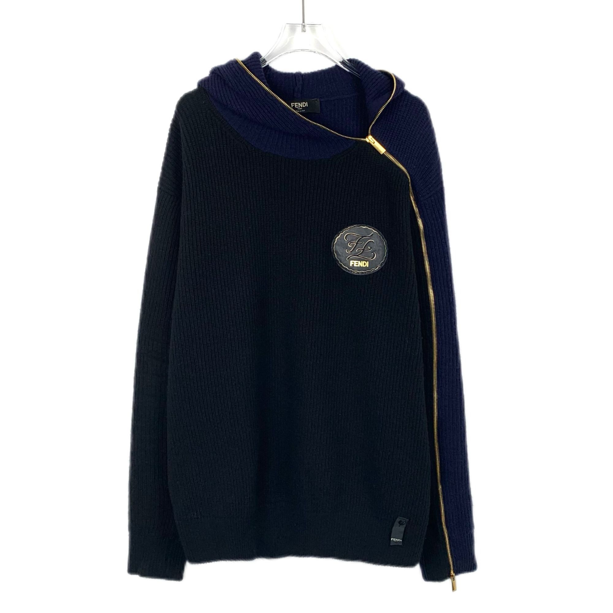 Fendi Fendi Black Logo Monogram Embroidered Zip-Up Jacket (Size 42 Size M / US 6-8 / IT 42-44 - 1 Thumbnail