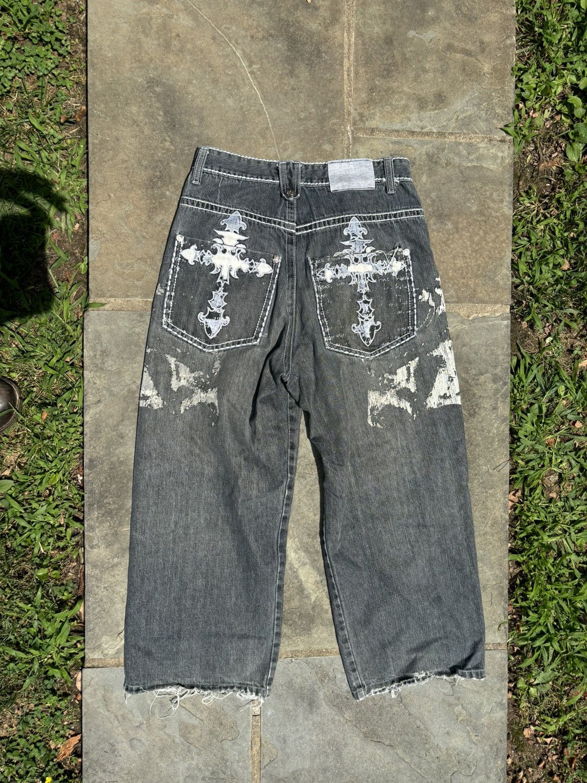 Japanese Brand Y2k Cross Embroidered Denim Vintage Victorious Jeans Size US 36 / EU 52 - 5 Thumbnail