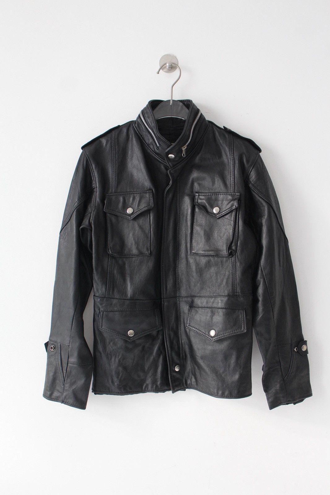 Japanese Brand 2000S BOBBIO “MODA INTERNAZIONALE” LEATHER FIELD JACKET Size US S / EU 44-46 / 1 - 1 Thumbnail