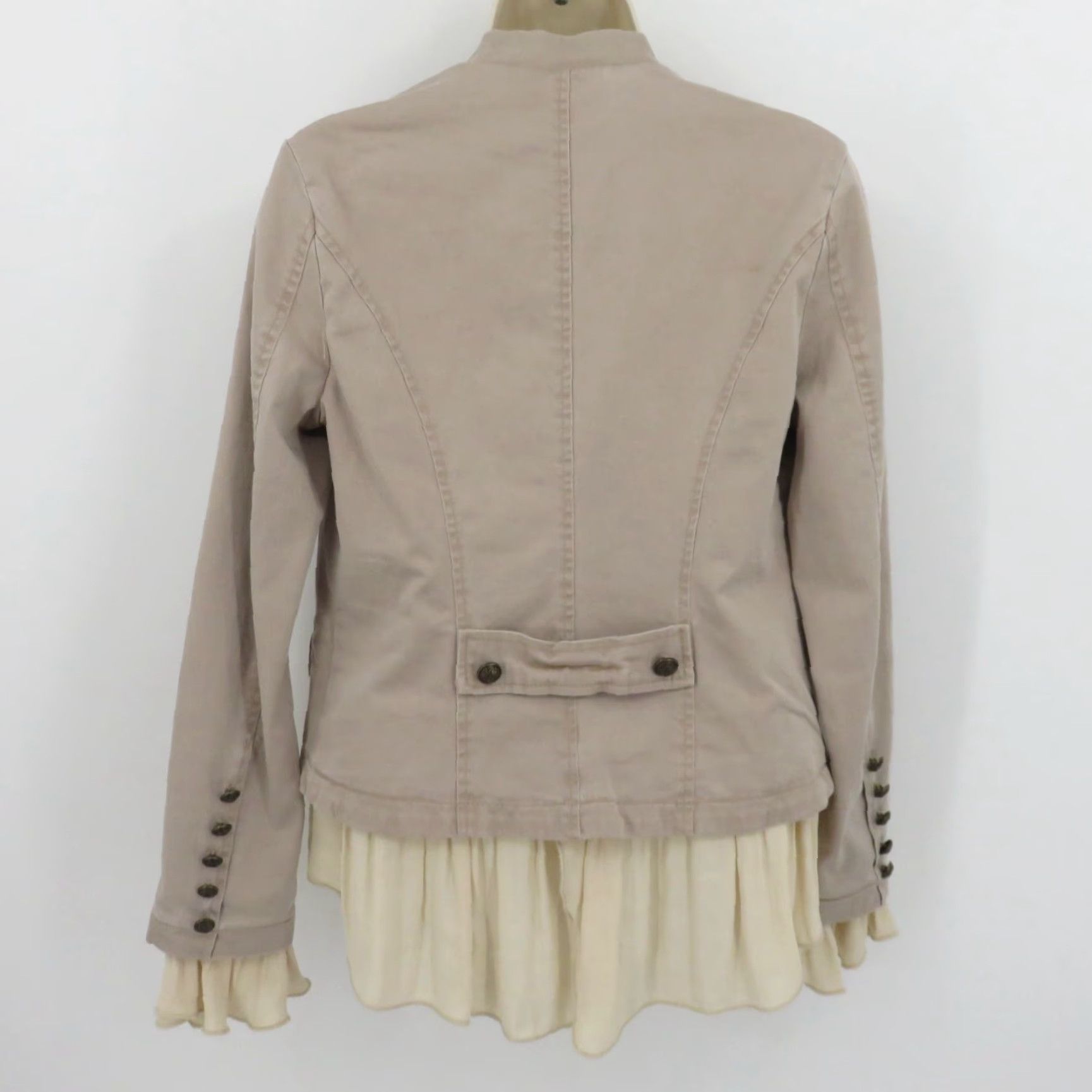 Free People Free People Jacket Women XS Natural Beige Romantic Ruffles Pockets OB 527371 Size XS / US 0-2 / IT 36-38 - 7 Thumbnail